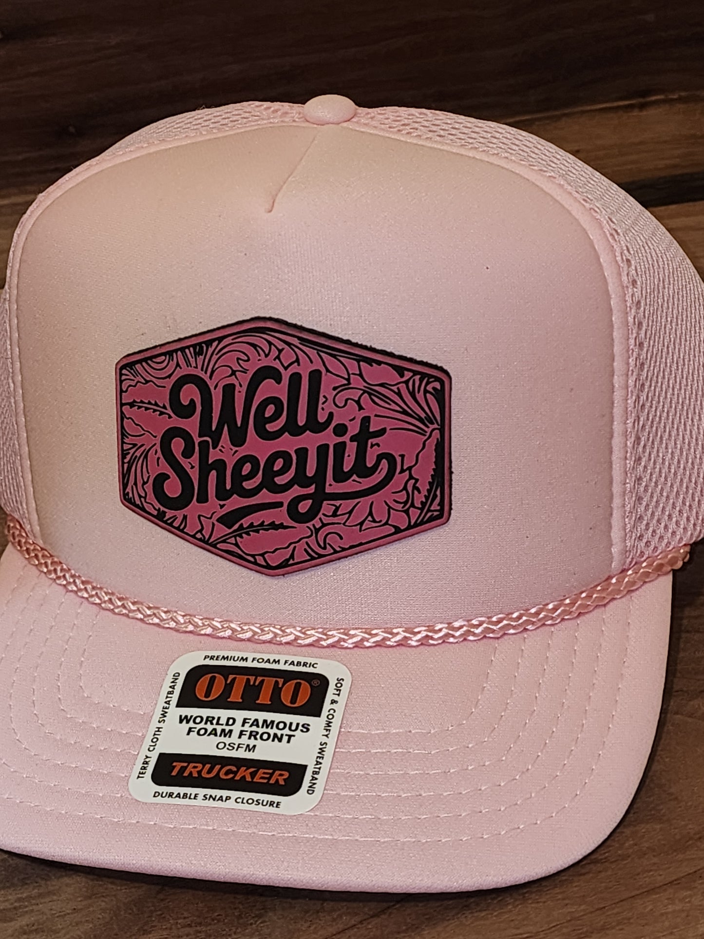 Well Sheeyit Trucker Hat Pink Scrollwork - The Tool Store