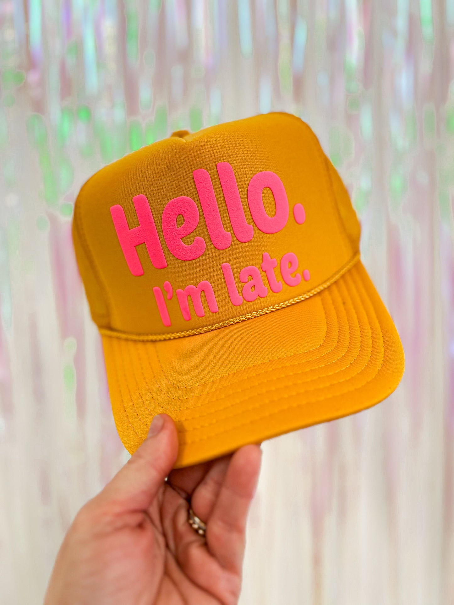 Hello I’m Late Trucker Hat - The Tool Store