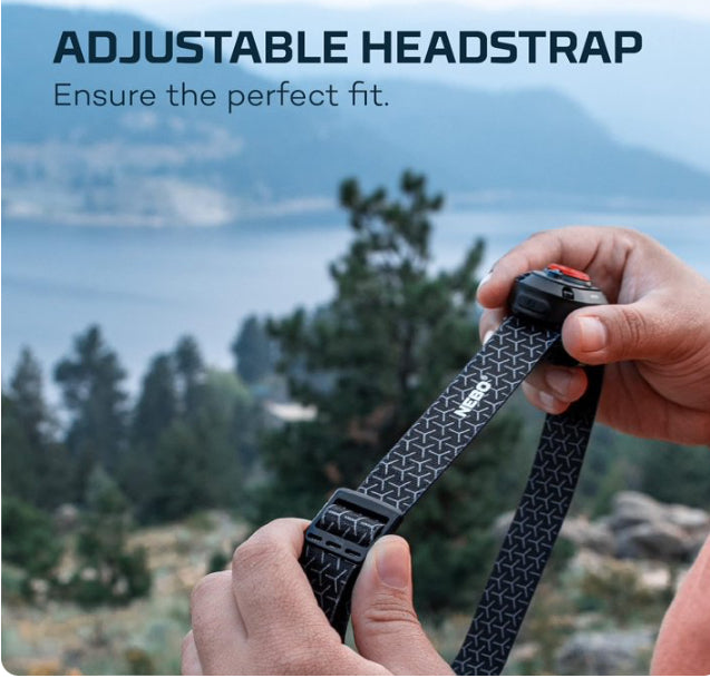 Nebo Mycro Red Rechargeable Headlamp and Cap Red LED Light with 110 Lumen Turbo Mode - The Tool Store