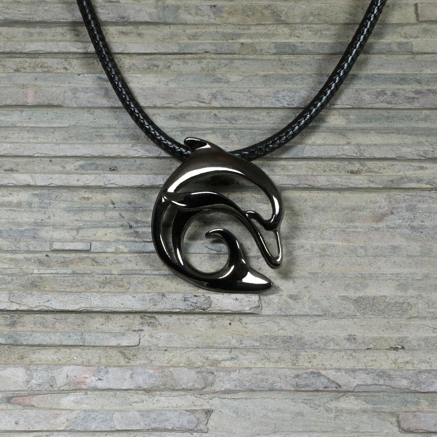 Dolphin Necklace for Men and Women- Hematite Dolphin Pendant for Men, Dolphin Charm Hematite, Dolphin Jewelry for Women, Jet Black Jewelry - The Tool Store