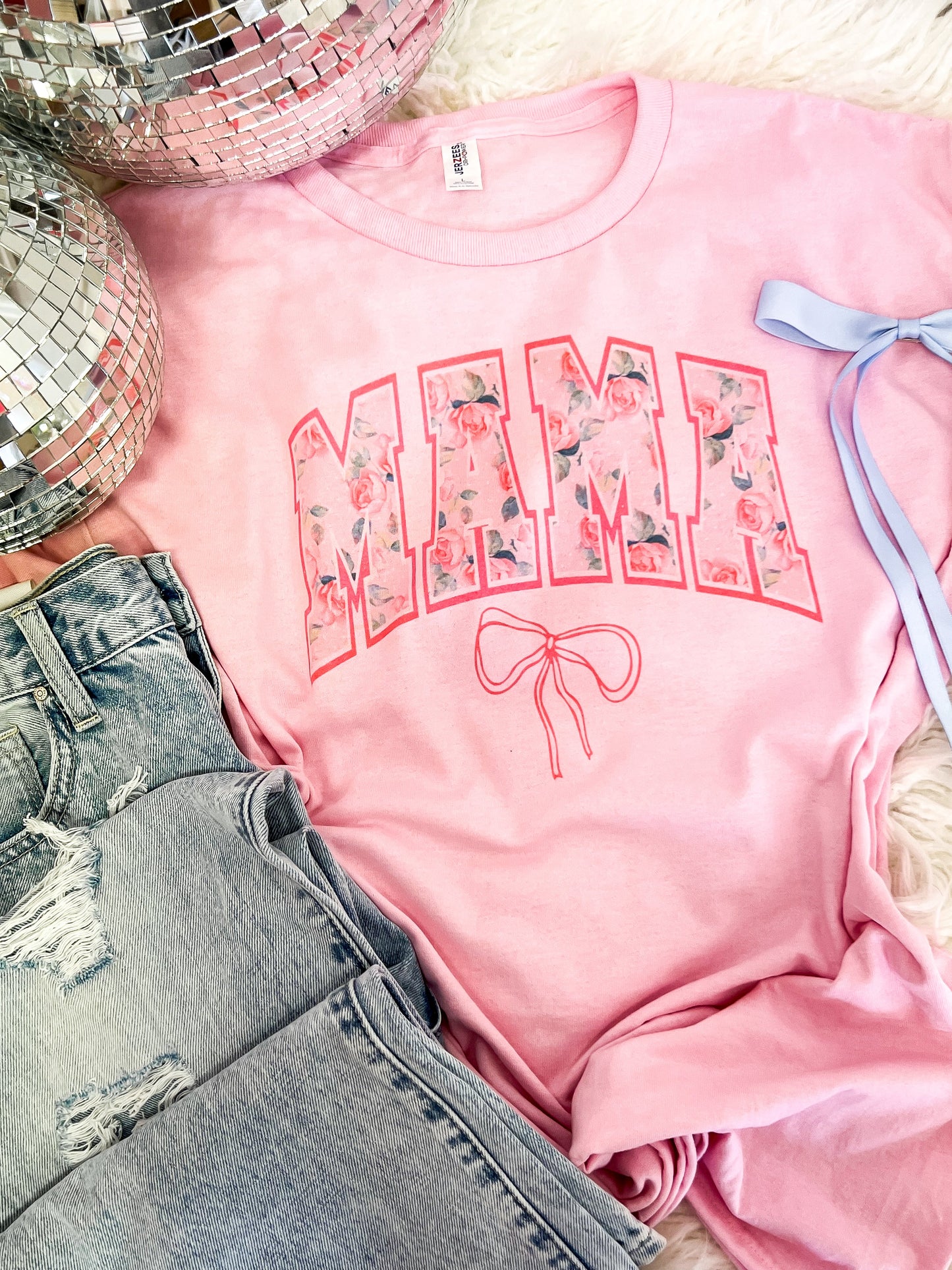 Floral Bow Mama Tee - The Tool Store