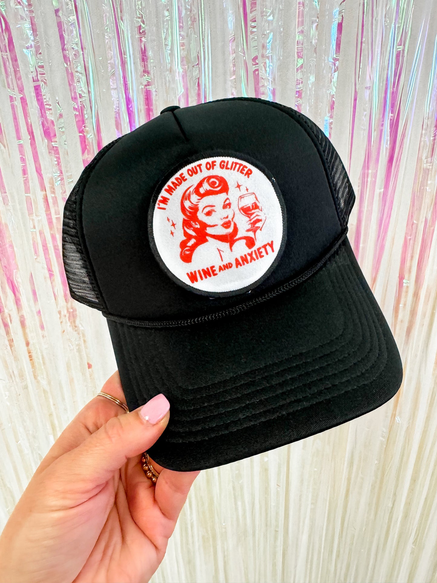 Made of Glitter, Wine & Anxiety Trucker Hat - The Tool Store