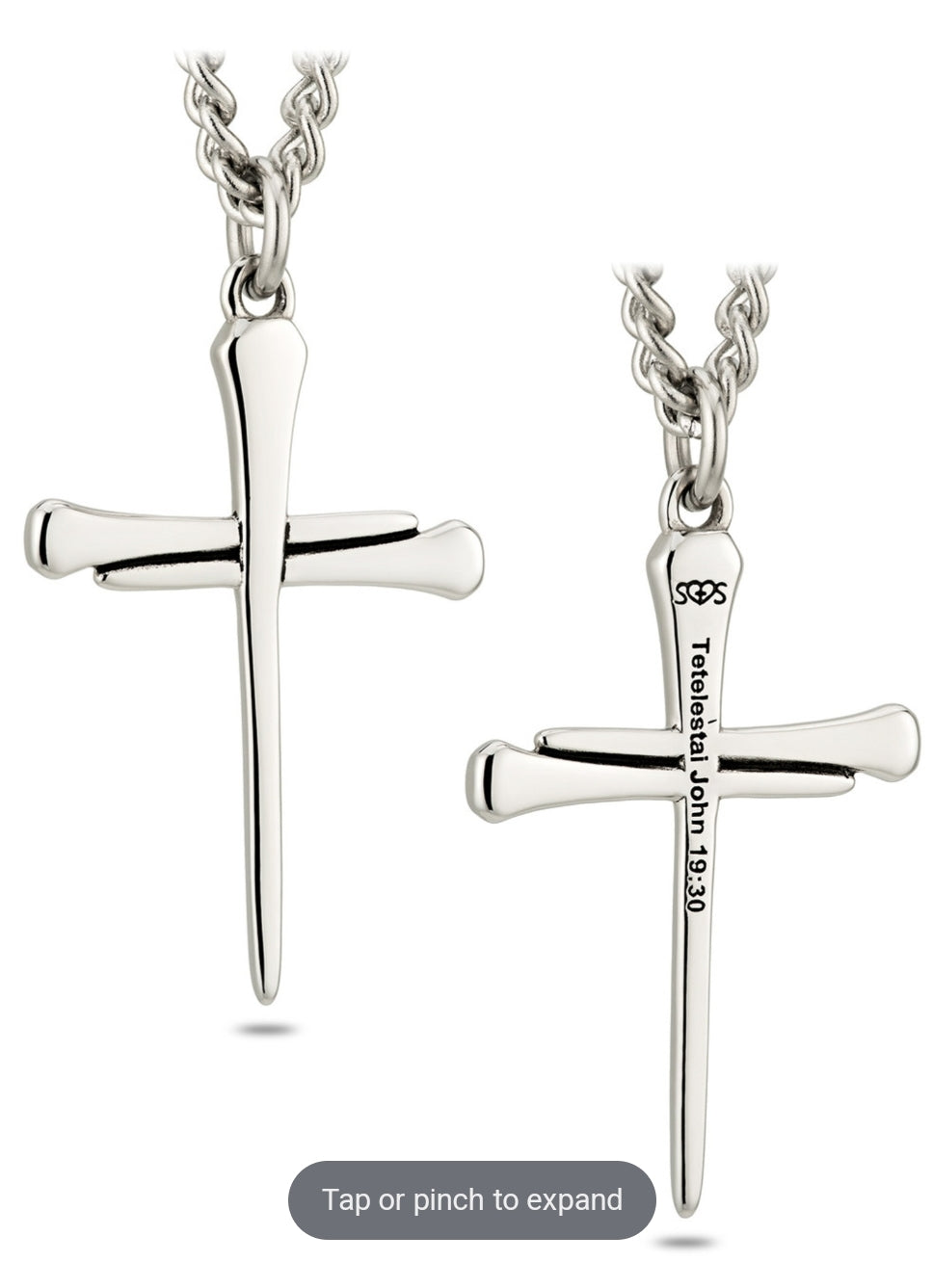 Men's Stainless Horseshoe Nail Cross Necklace-John 19:30 - The Tool Store