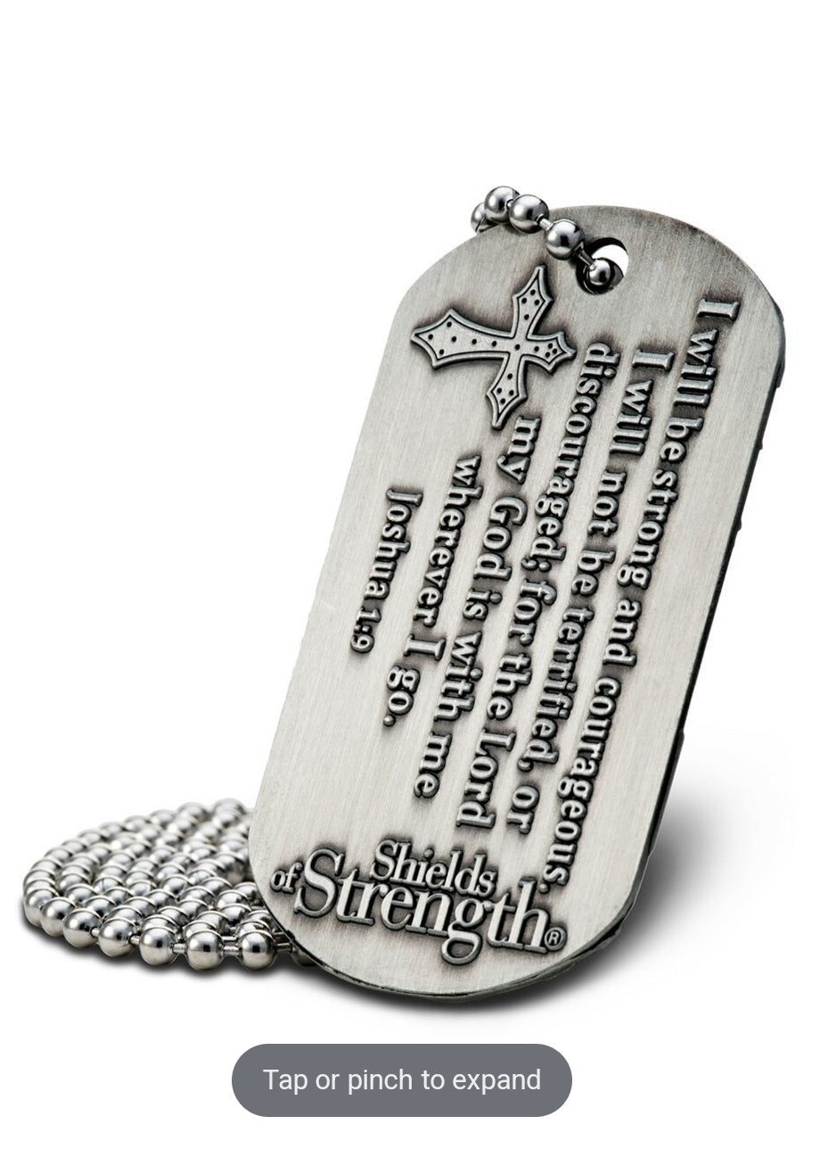 USA One Nation Under God Antique Finish Dog Tag Necklace-Joshua 1:9 - The Tool Store
