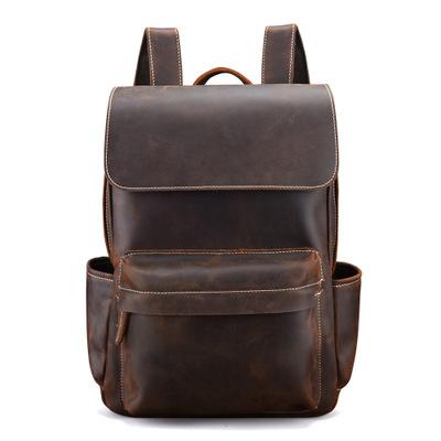custom leather backpack The Helka Backpack | Genuine Vintage Leather Backpack | Dark Brown