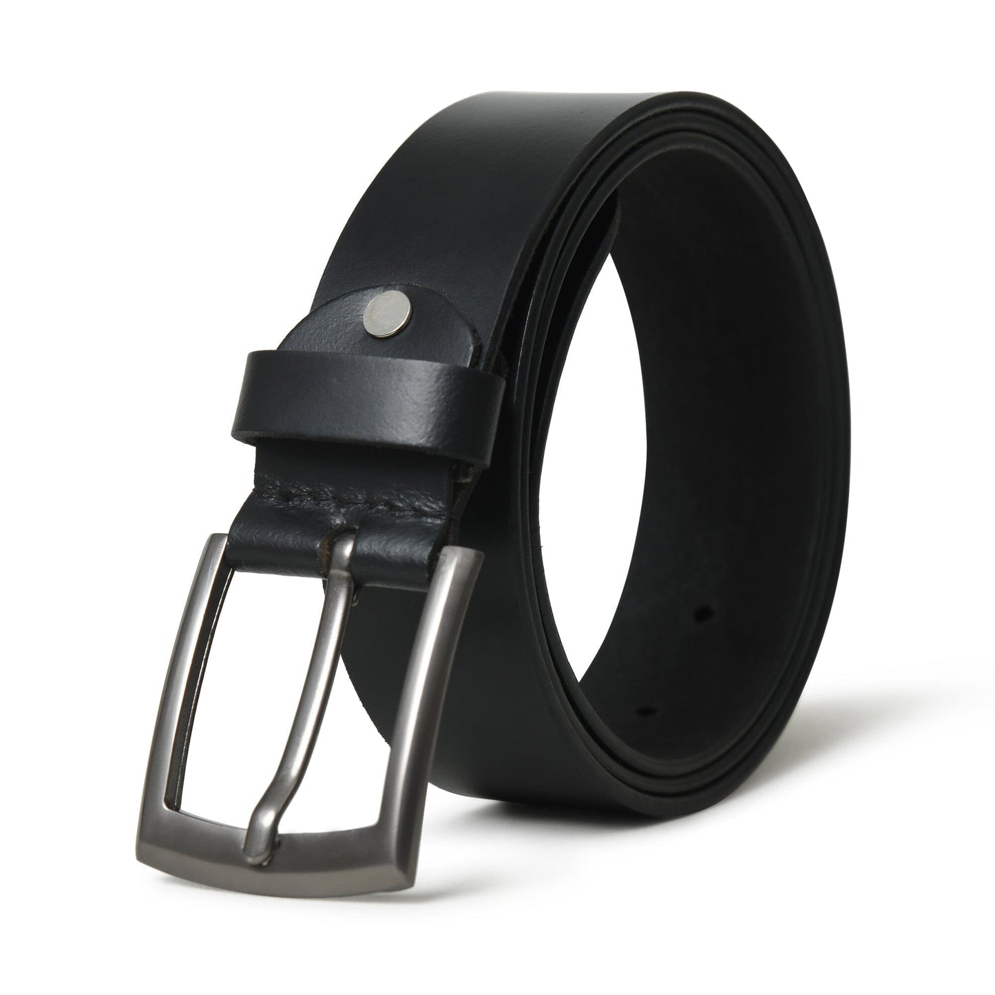 Minimalist Black Leather Belt - The Tool Store