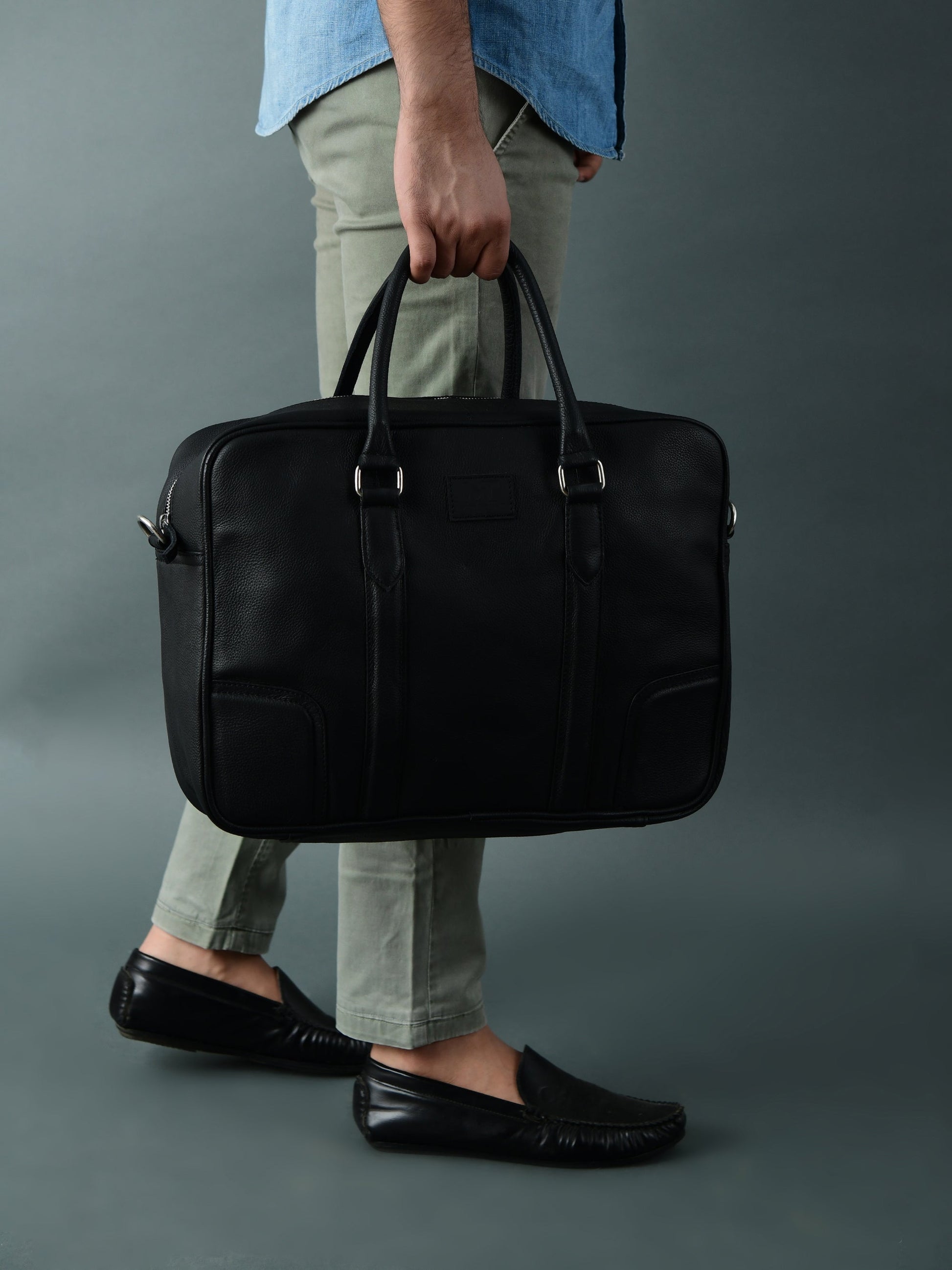 Texas Black Leather Briefcase - The Tool Store