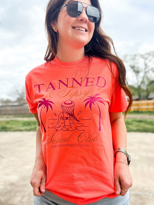 Tanned & Tipsy Social Club Tee