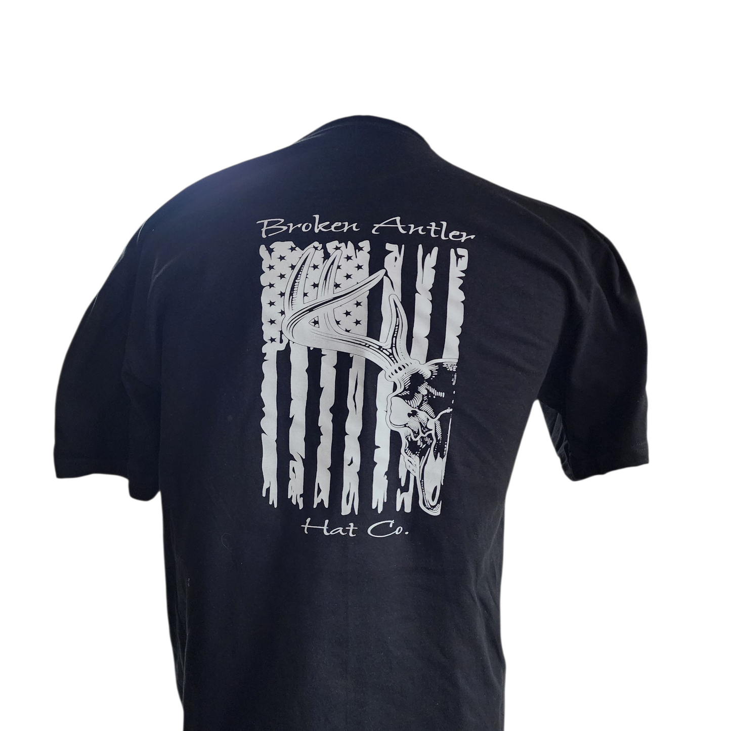 Broken Antler Hat Co.- Broken Antler Flag/Deer Skull Shirt - The Tool Store