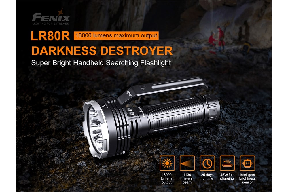 Fenix LR80R Rechargeable LED Searchlight - 18000 Lumens - The Tool Store