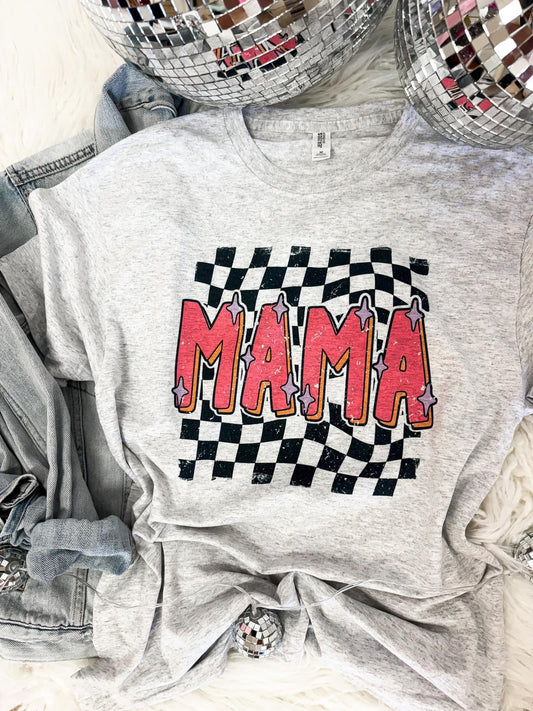 Mama Retro Checkered Tee - The Tool Store