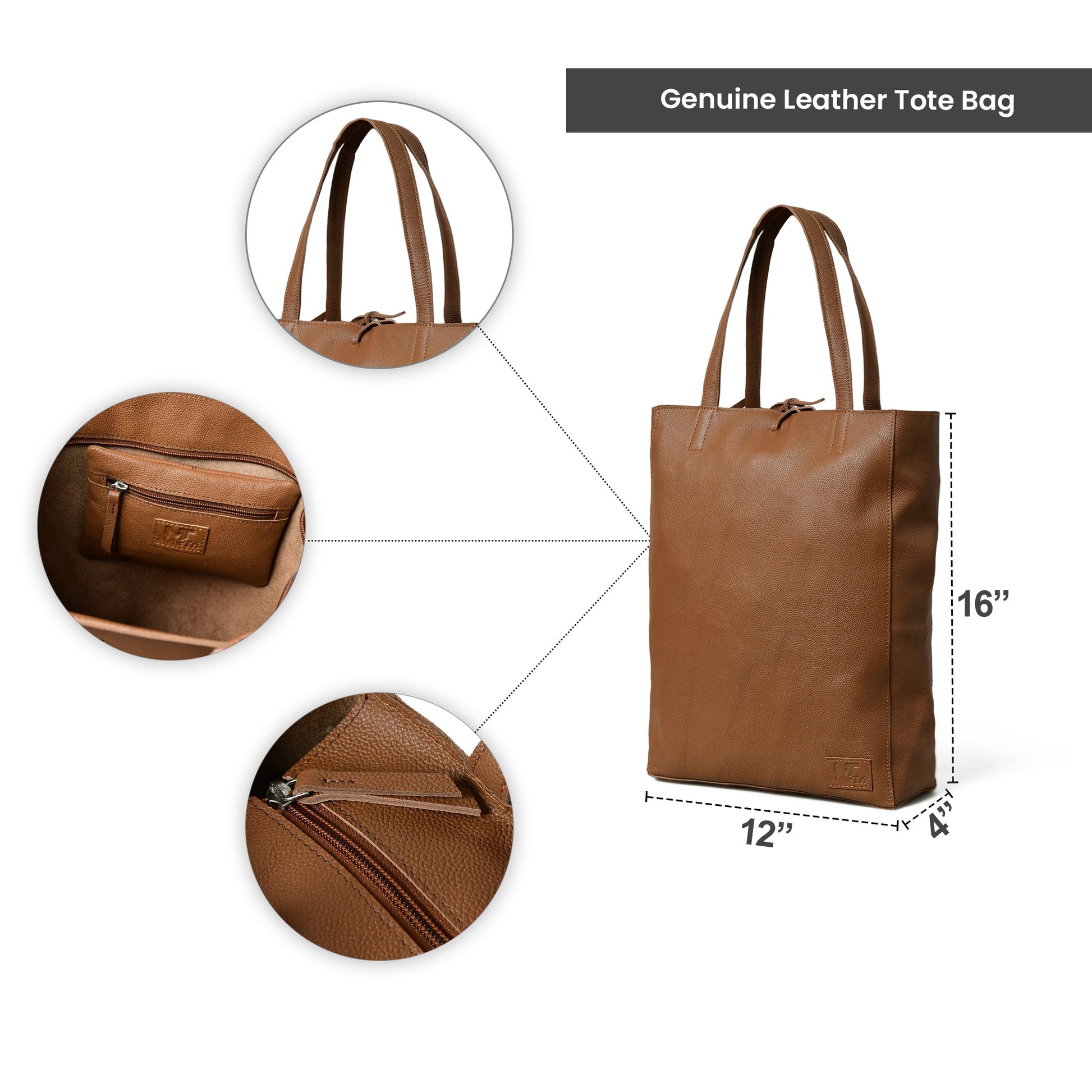 Café Chic Women's Leather Tote Bag - The Tool Store