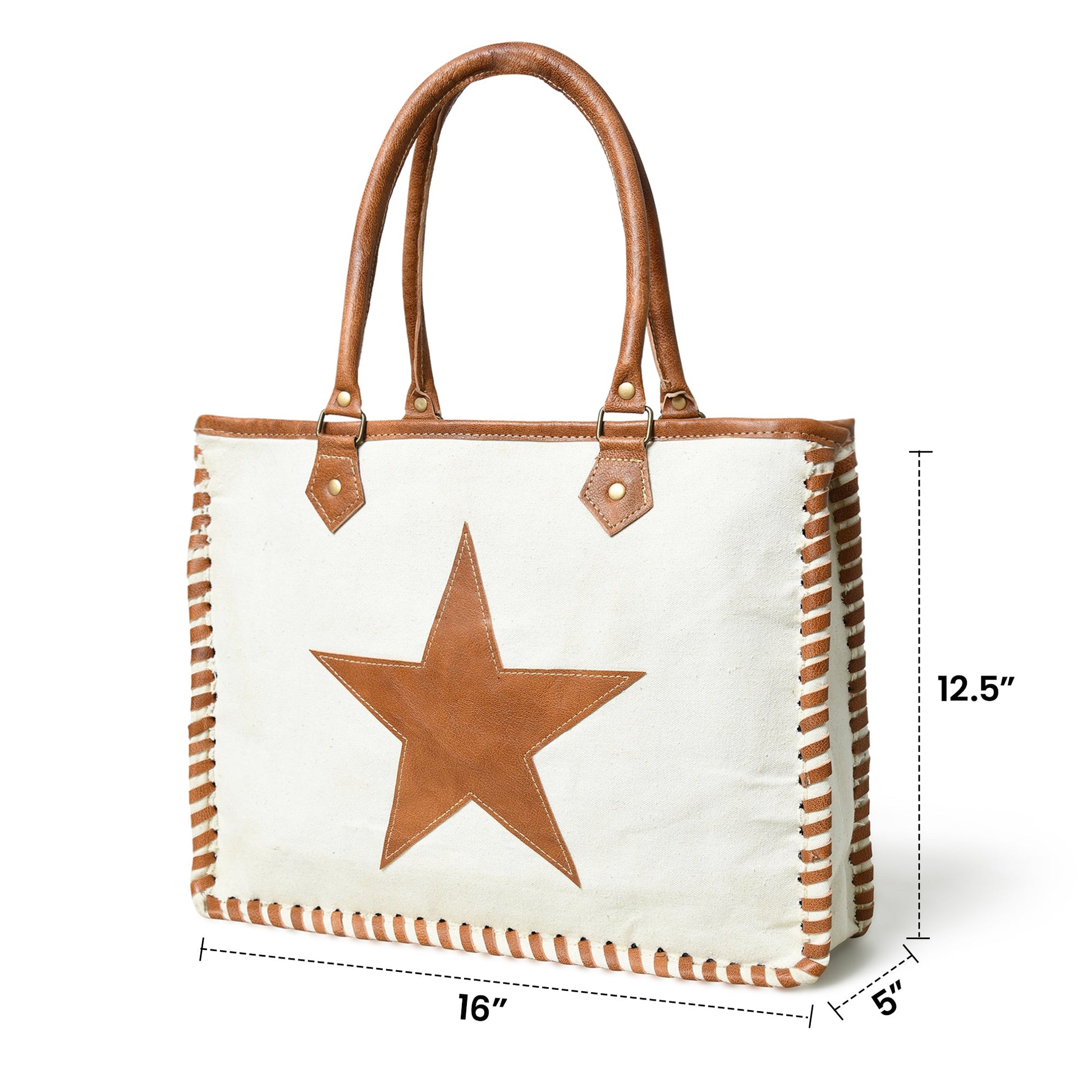 Star Upcycled Canvas Shoulder Tote - The Tool Store