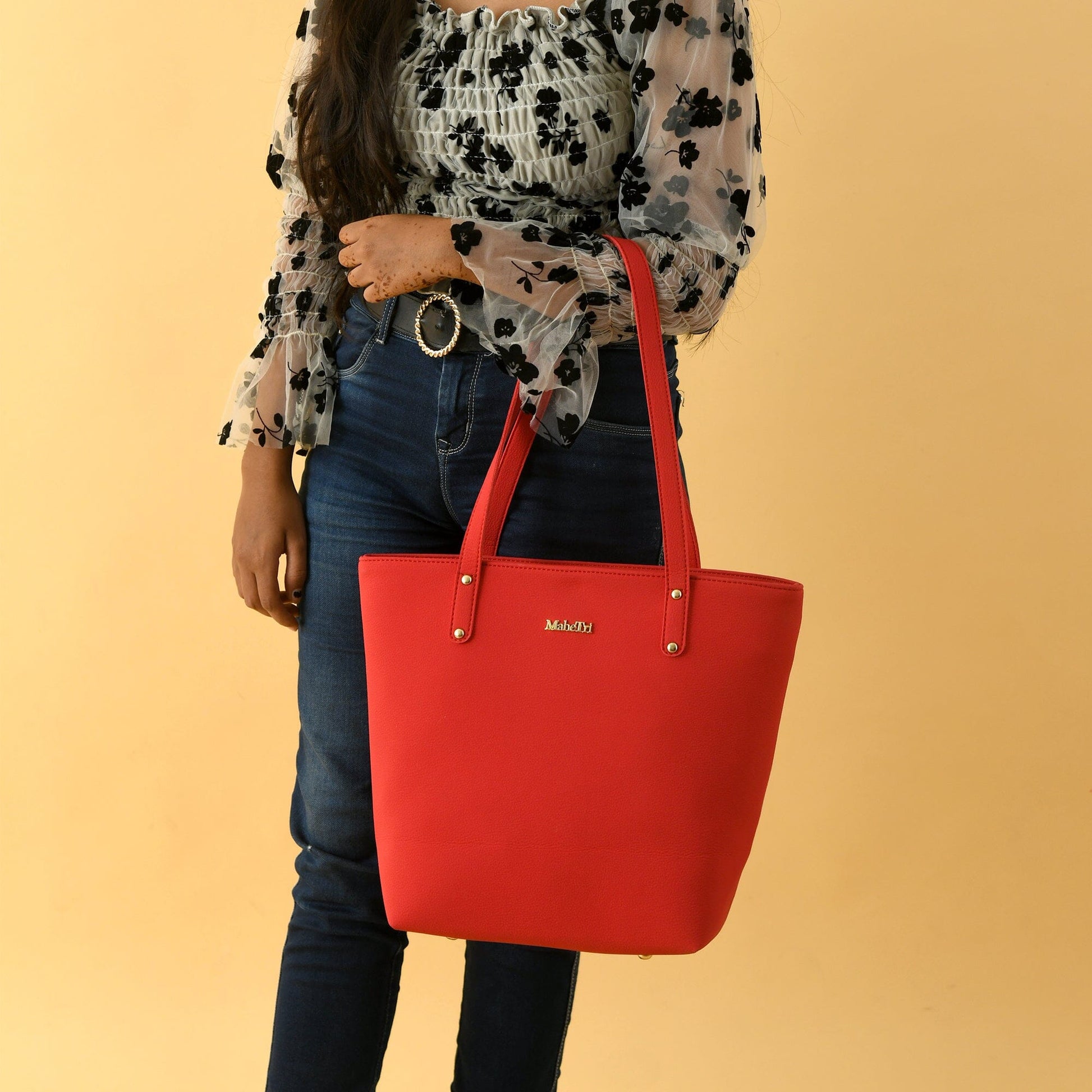 Era Vegan Leather Tote - Coral Red - The Tool Store