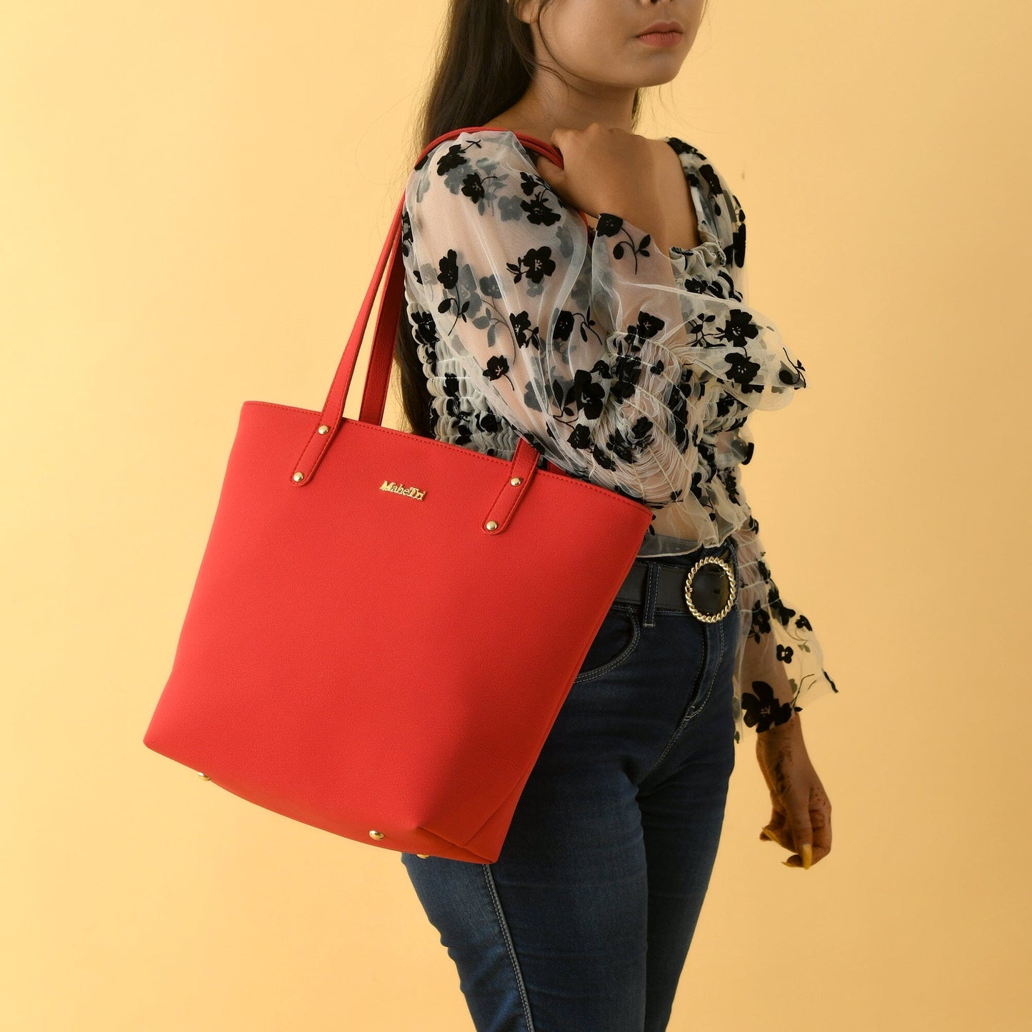 Era Vegan Leather Tote - Coral Red - The Tool Store