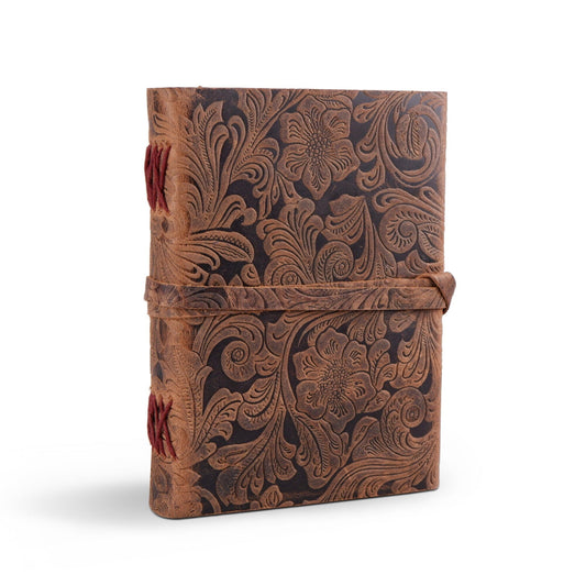 Floral Vintage Leather Journal - The Tool Store