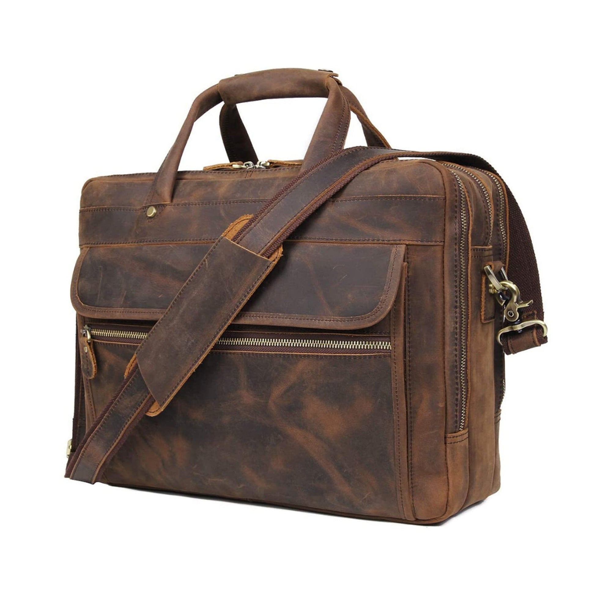 Crazy Horse Leather Briefcase - The Tool Store
