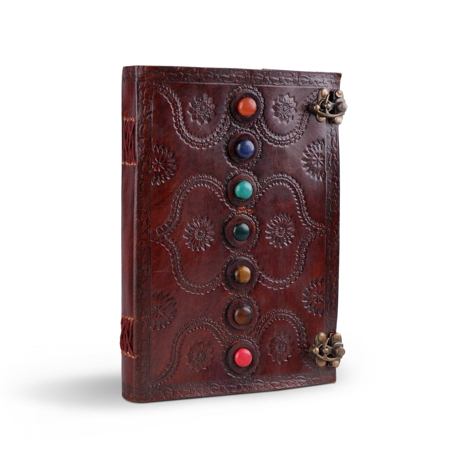 Dark Brown 7 Stones Leather Diary - The Tool Store