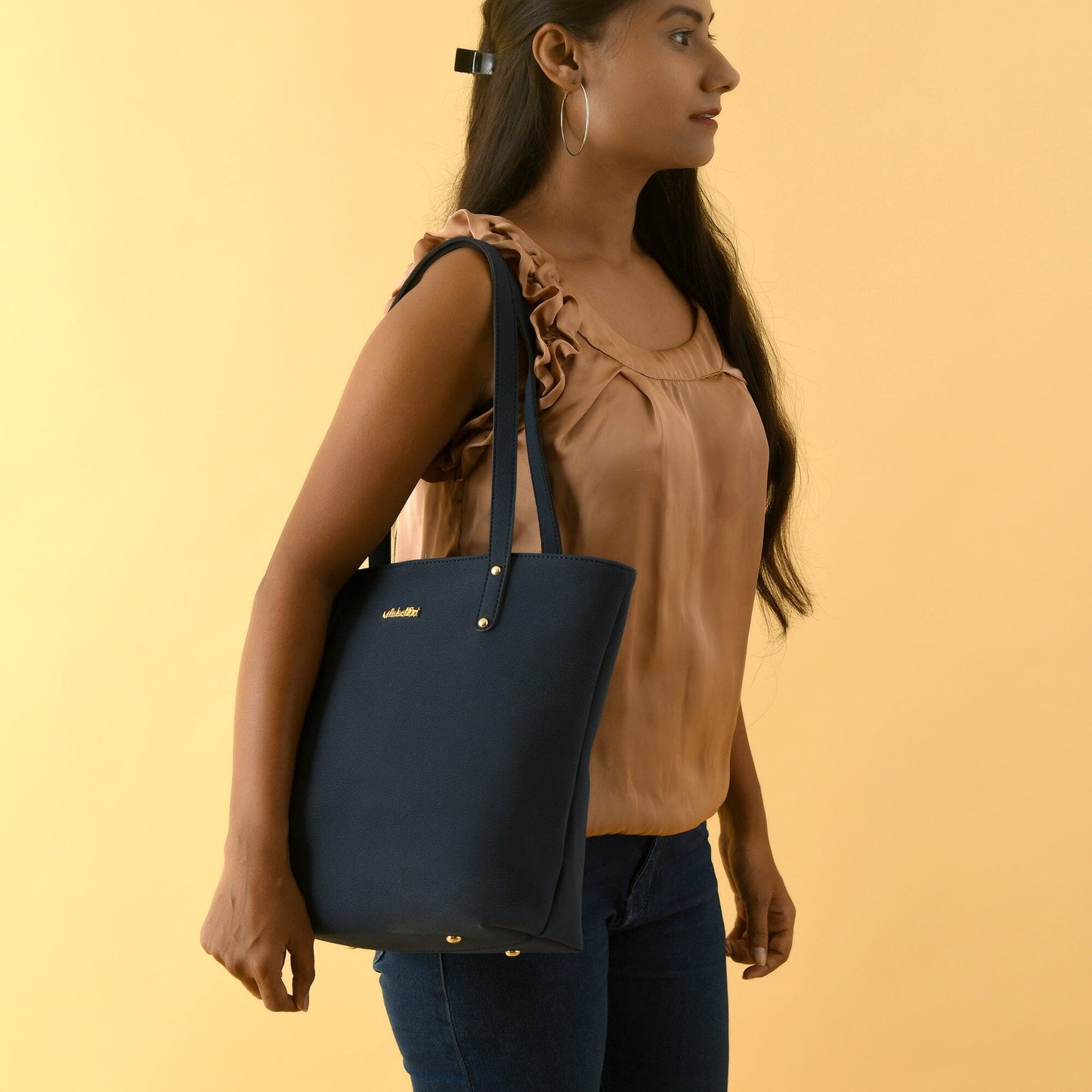 Era Vegan Leather Tote - Navy Blue - The Tool Store