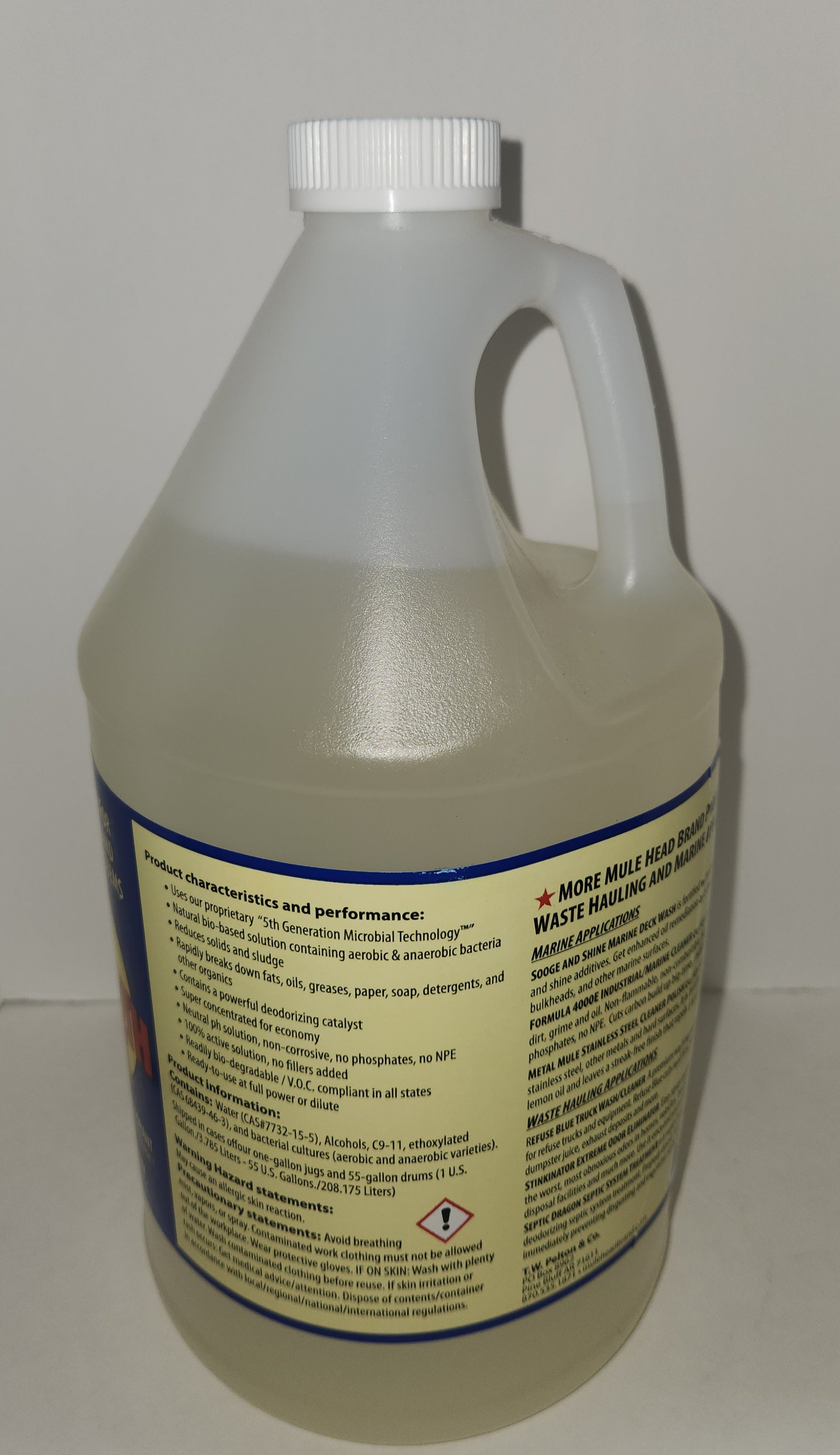 Mule Head Brand Mammoth Jack  Bacteria/Digestant/Deodorant 1 Gallon - The Tool Store