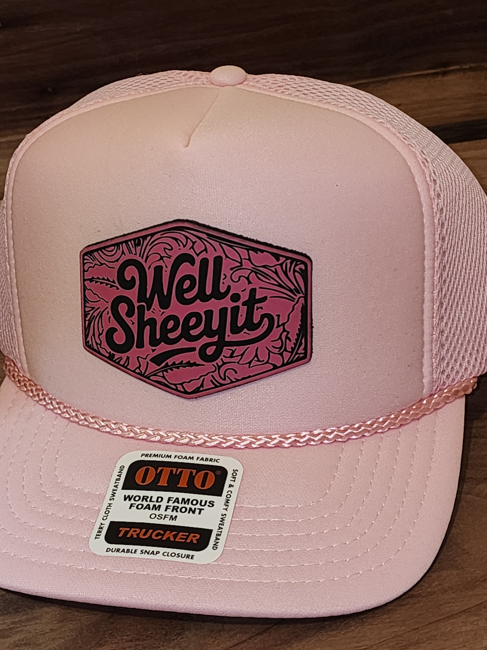Well Sheeyit Trucker Hat Pink Scrollwork - The Tool Store