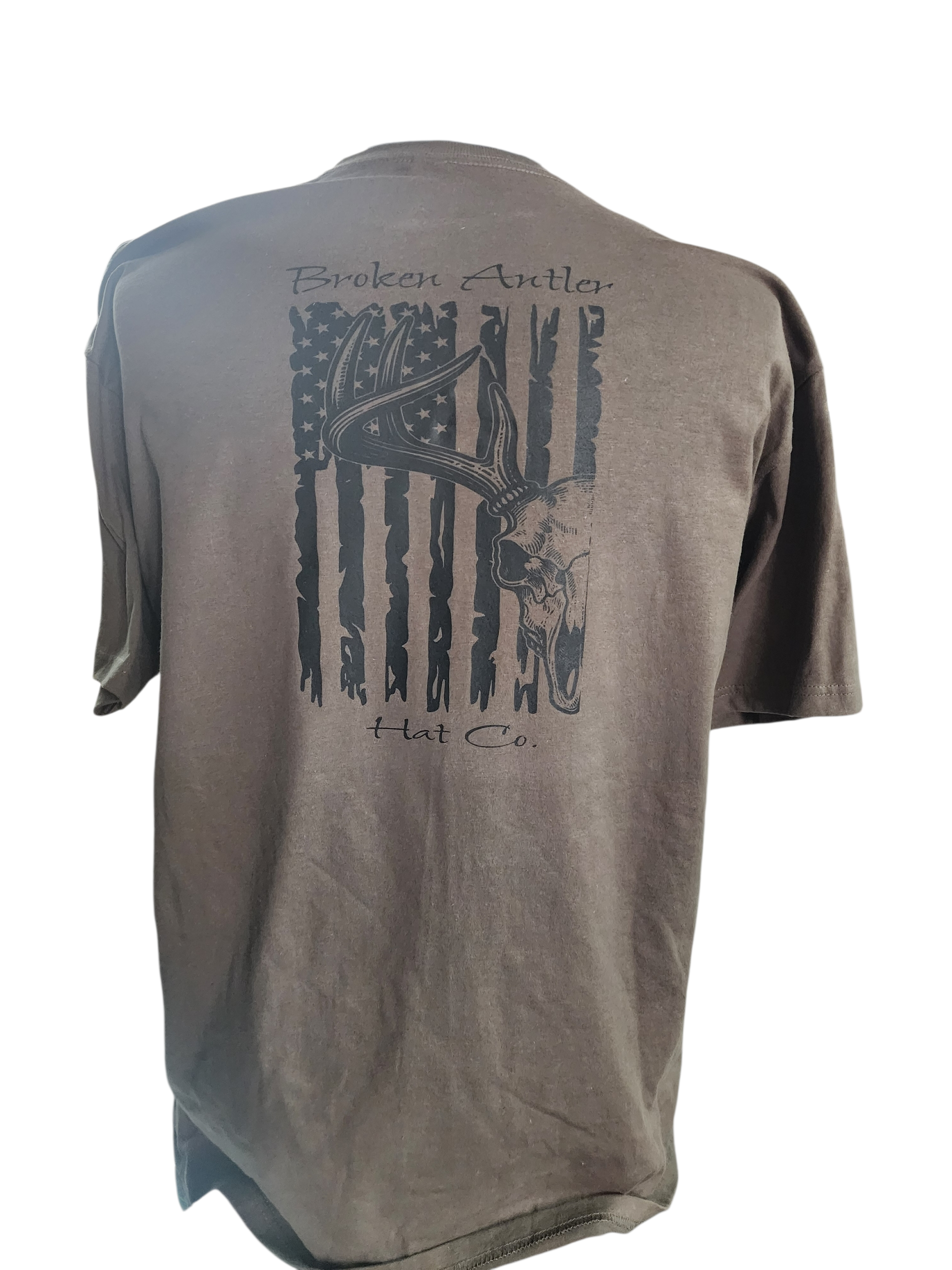 Broken Antler Hat Co.- Broken Antler Flag/Deer Skull Shirt - The Tool Store