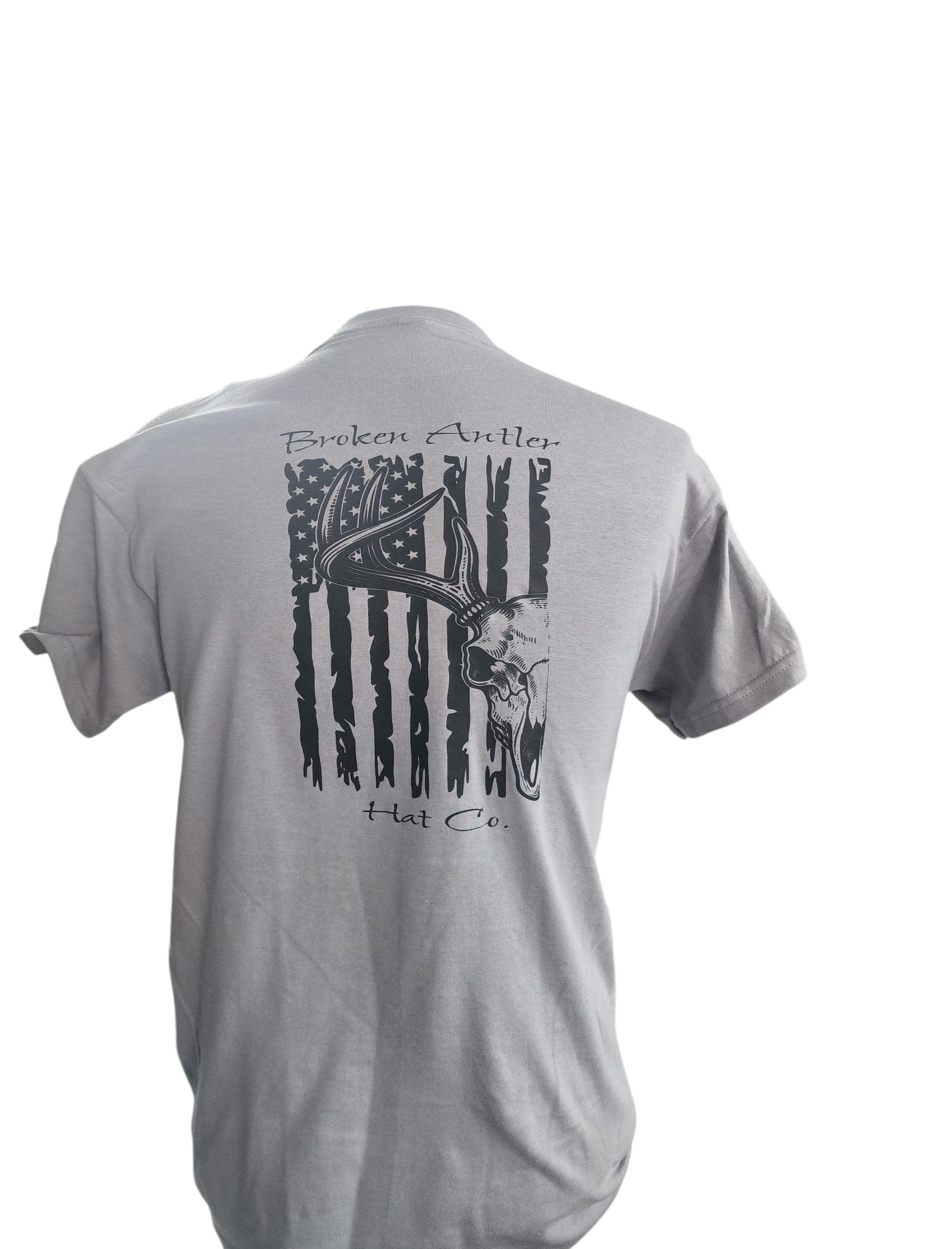 Broken Antler Hat Co.- Broken Antler Flag/Deer Skull Shirt - The Tool Store
