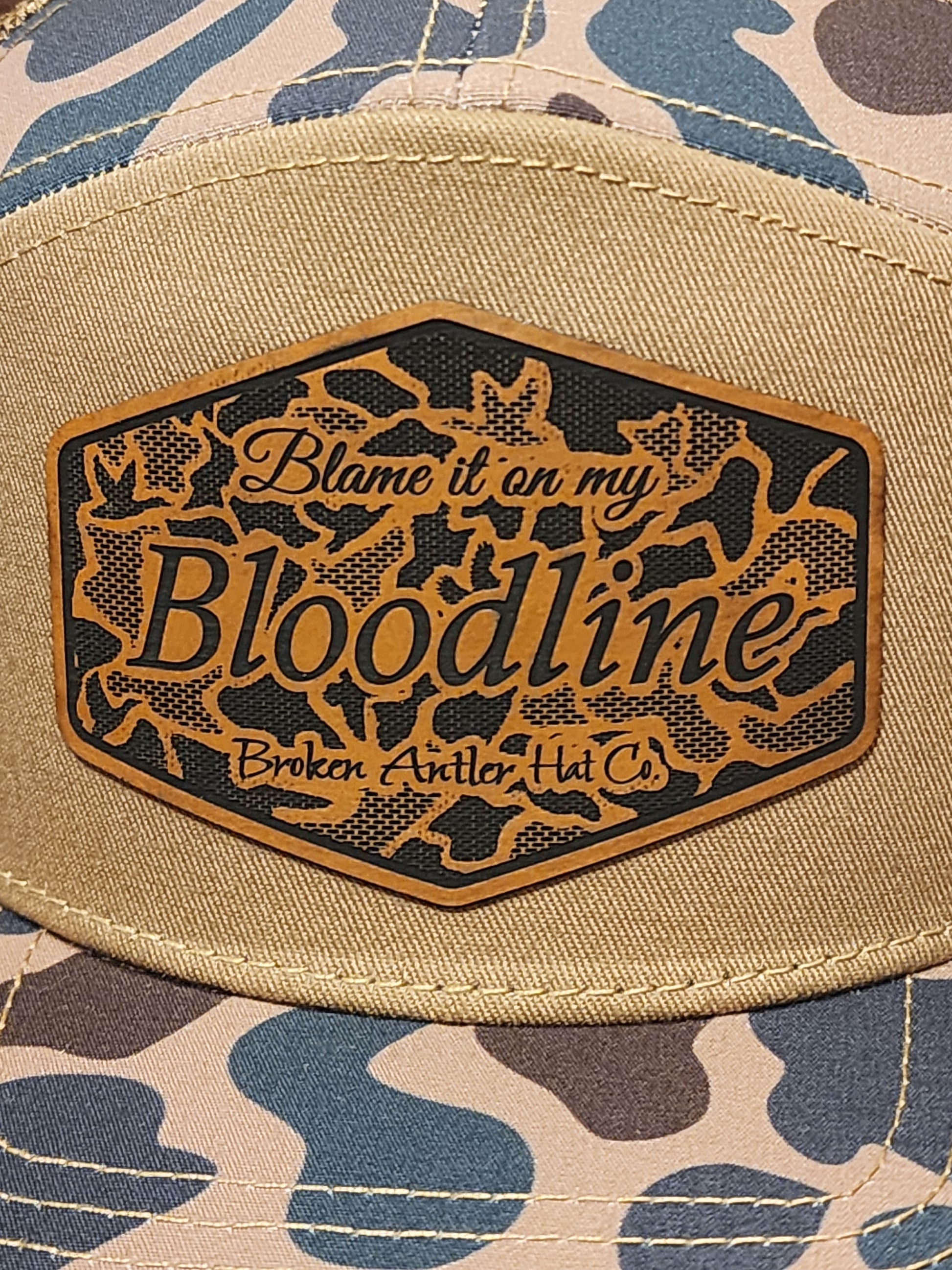 Broken Antler Hat Co- Blame It On My Bloodline Duck Camo Patch - The Tool Store