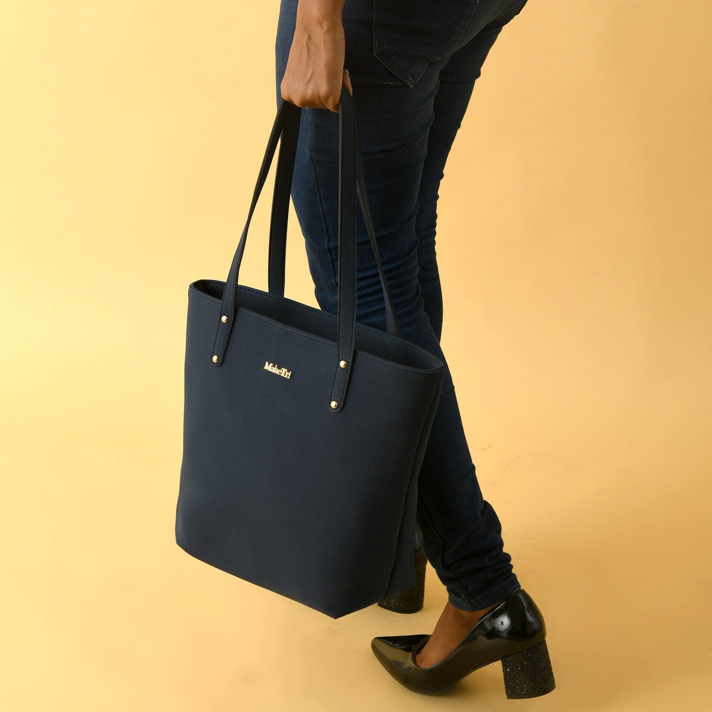 Era Vegan Leather Tote - Navy Blue - The Tool Store