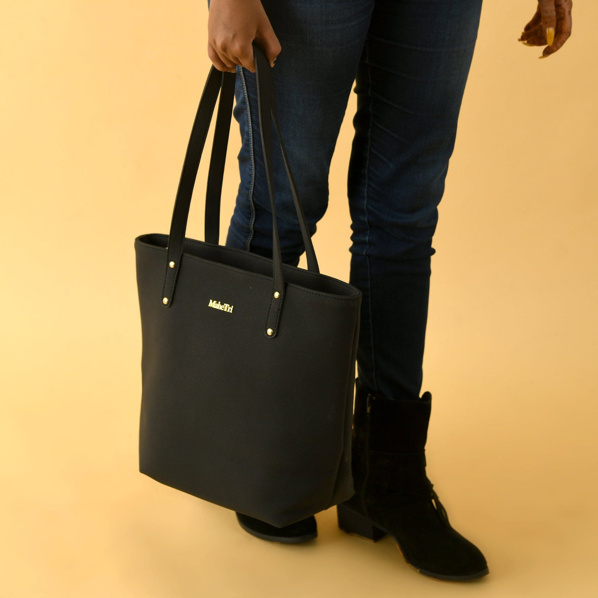 Era Vegan Leather Tote - Midnight Black - The Tool Store