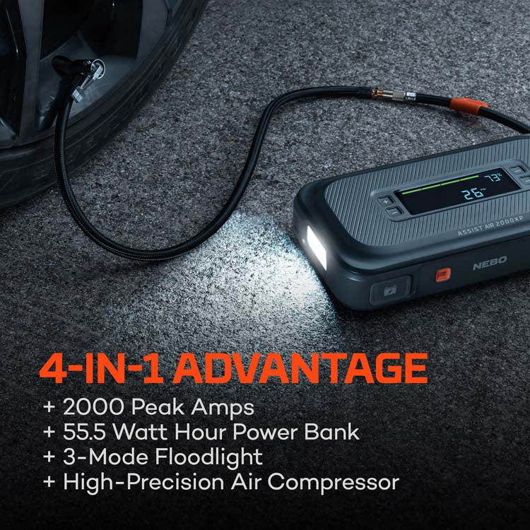 NEBO ASSIST AIR 2000XP JUMP STARTER with Air Compressor - The Tool Store