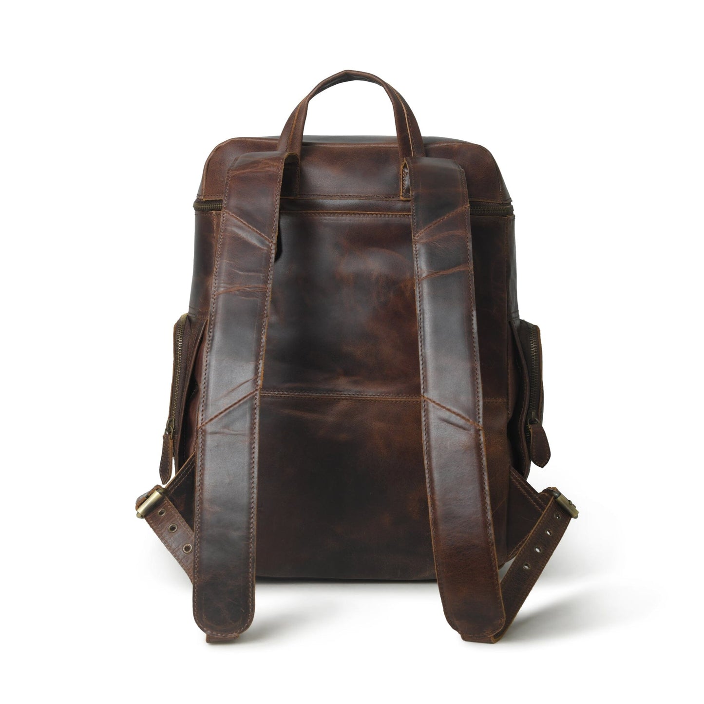 Alpha Brown Buffalo Leather Travel Backpack - The Tool Store