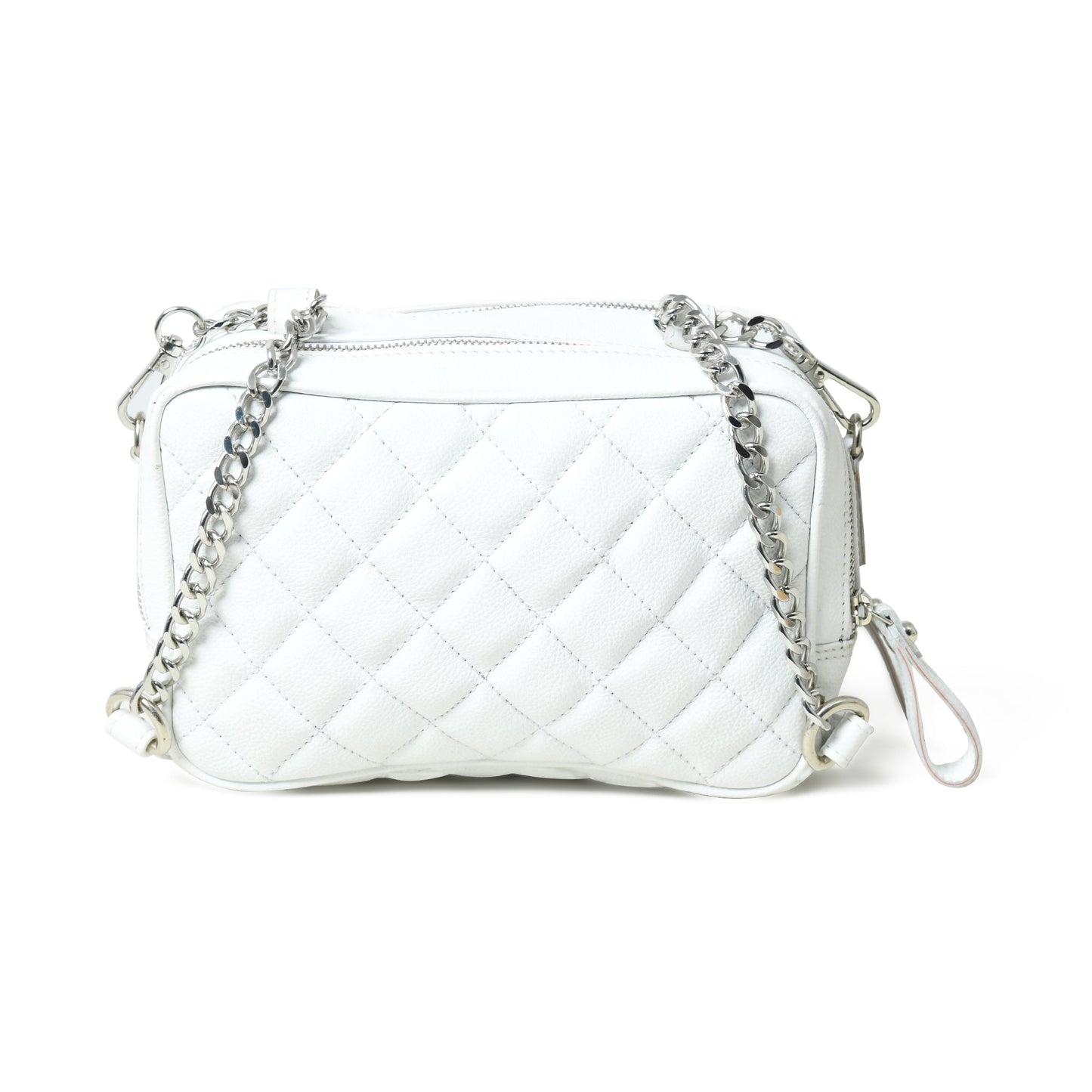 Mini Quilted Crossbody Bag, White - The Tool Store