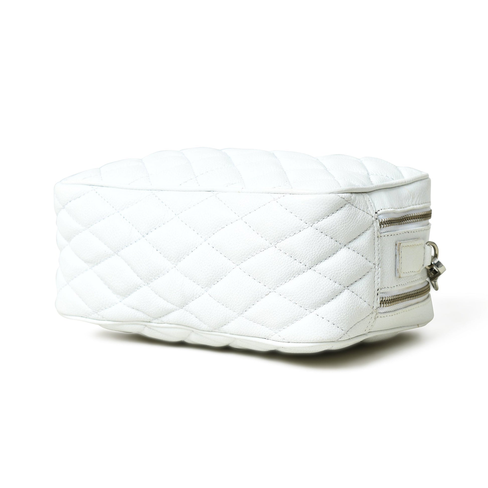 Mini Quilted Crossbody Bag, White - The Tool Store