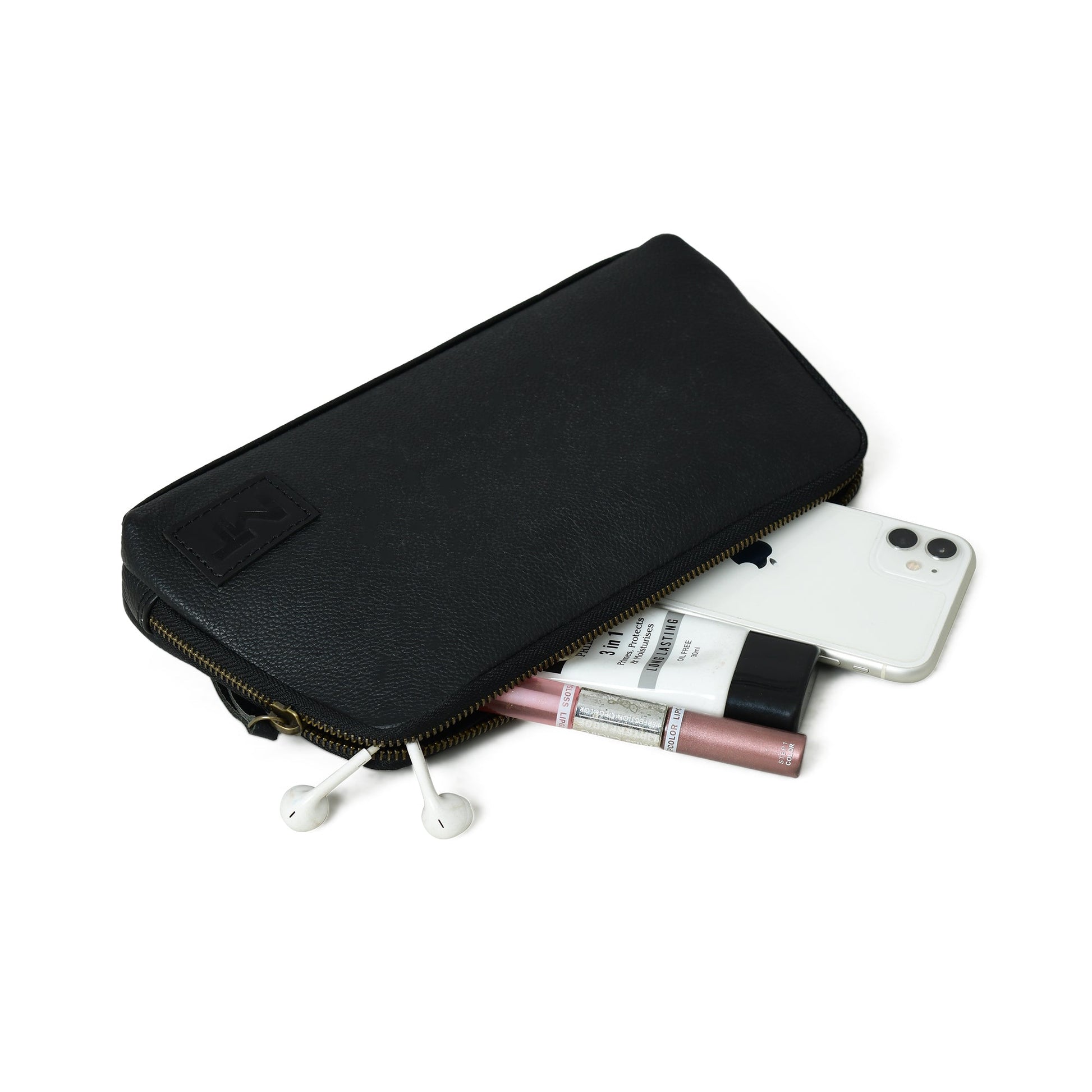 Classic Black Leather Clutch - The Tool Store