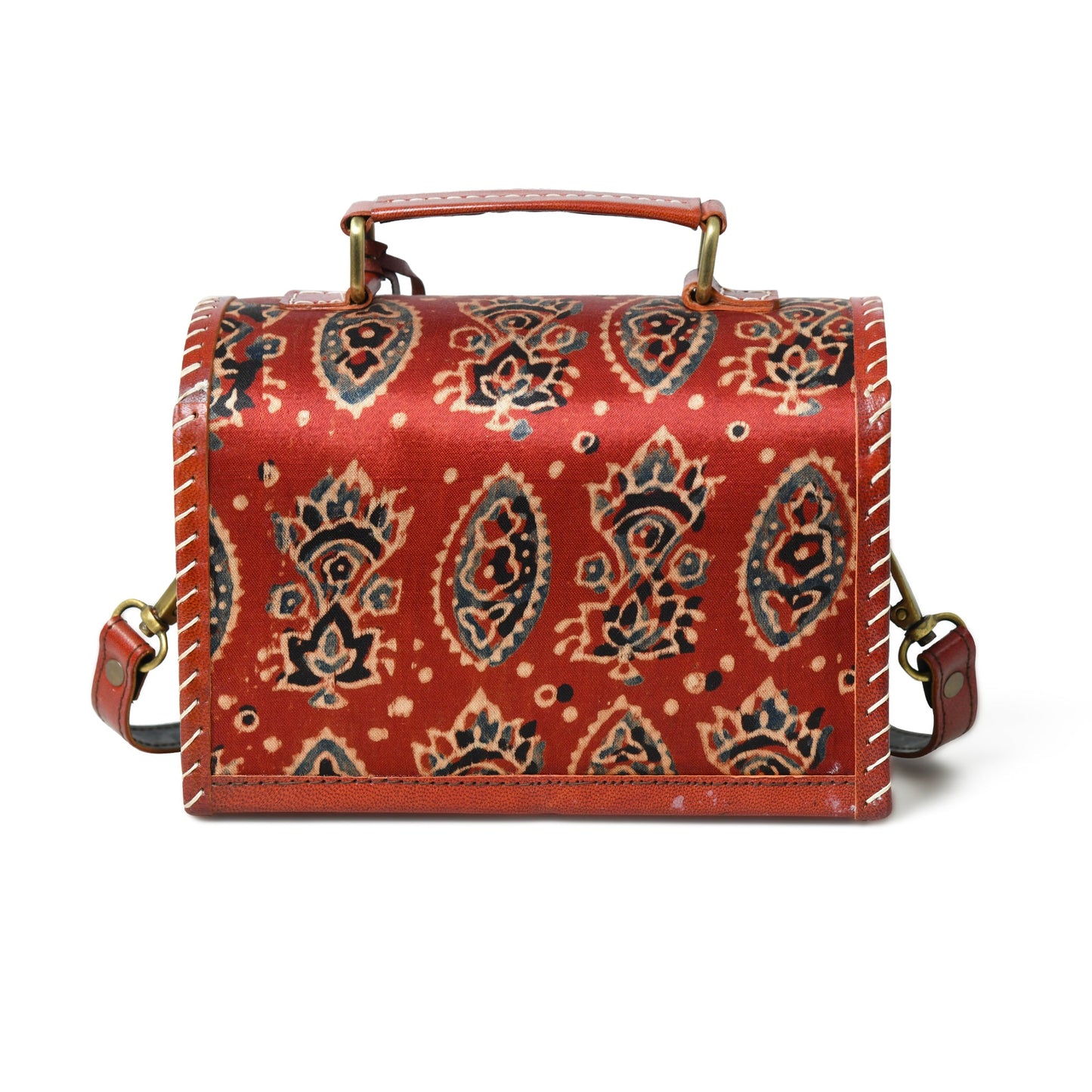 Maroon Mystique Ajrakh Satchel Purse - The Tool Store