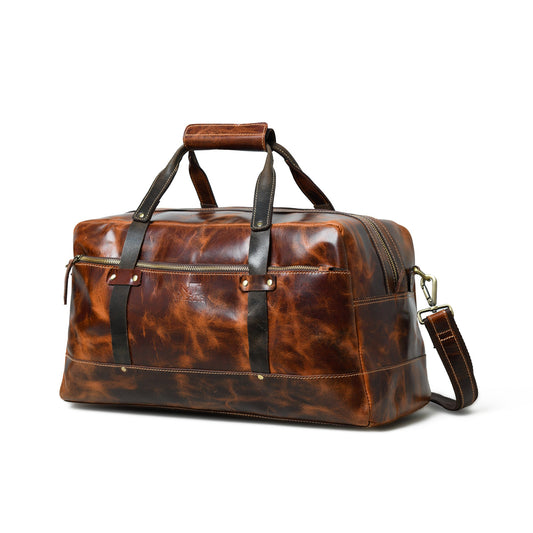 Espresso Elegance Carry on Duffle, Saddle Tan - The Tool Store