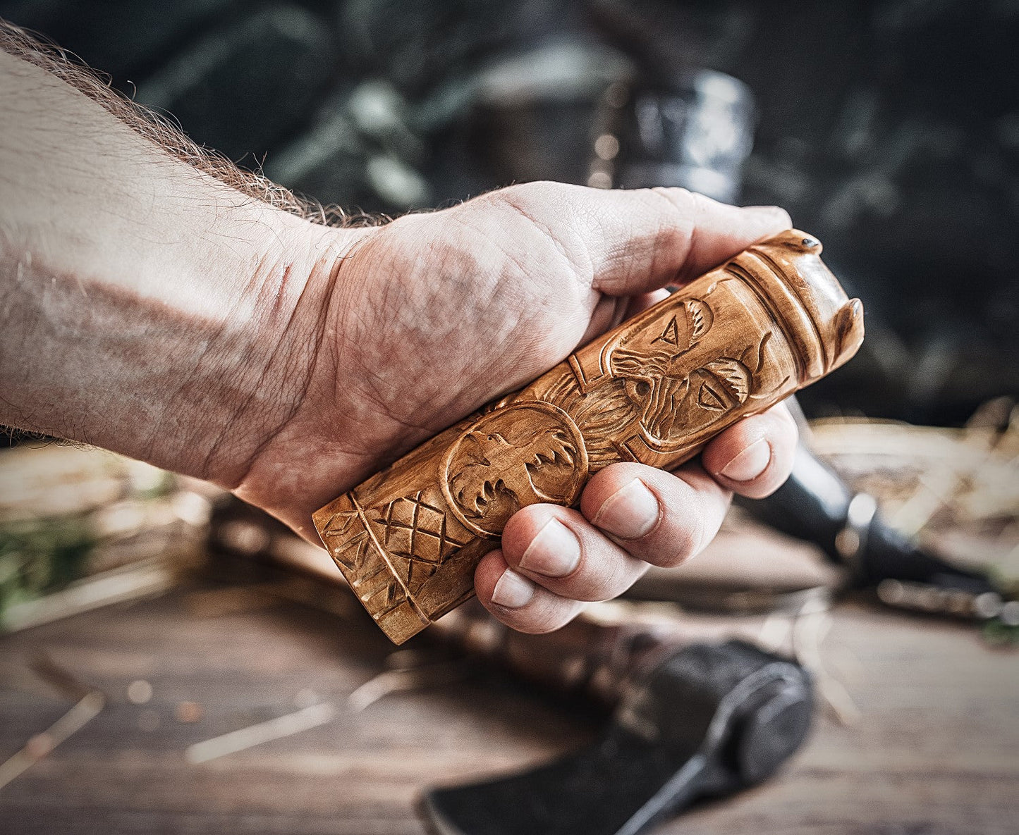 Wooden Odinn Figurine - The Tool Store