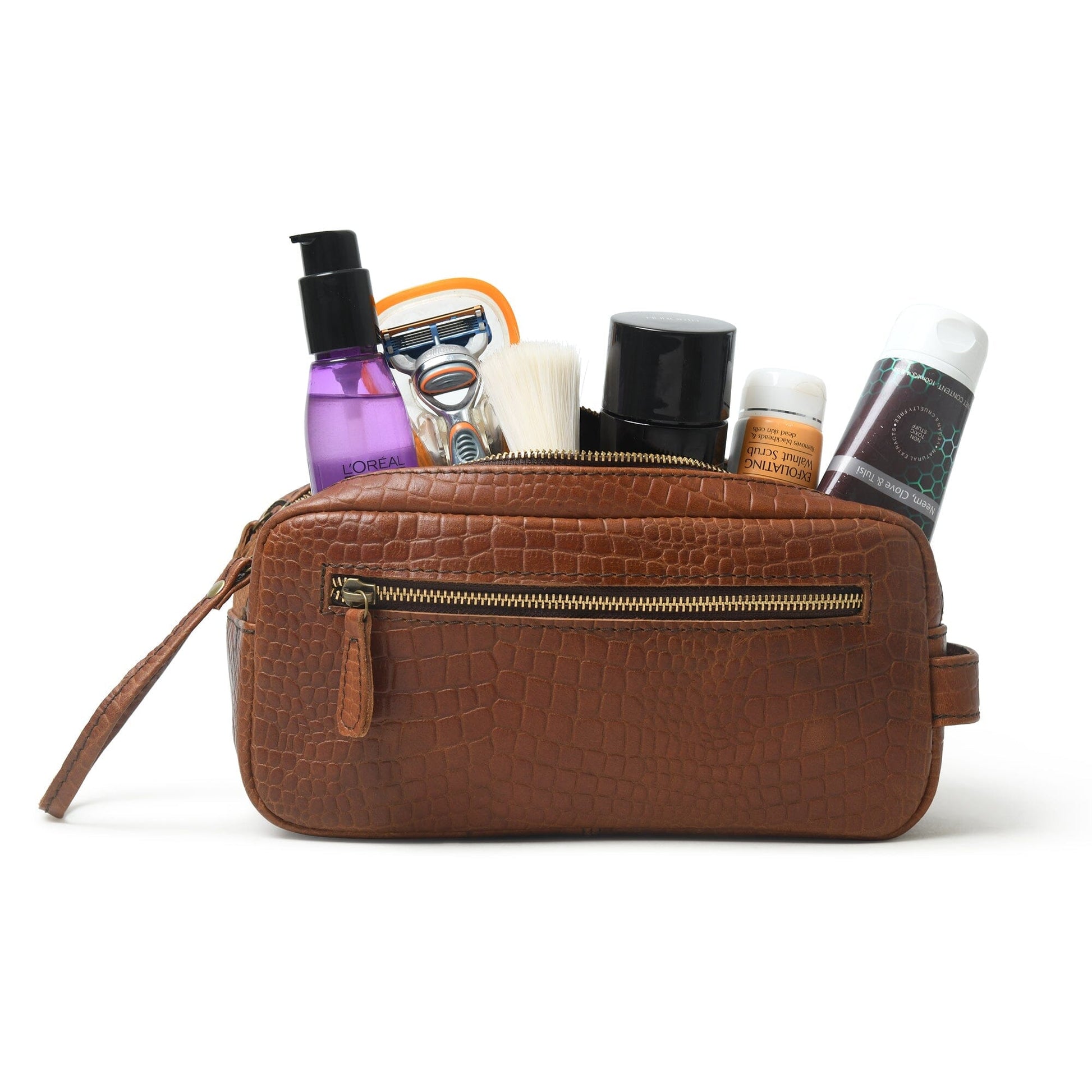 Hairon Croco Leather Toiletry Bag - The Tool Store