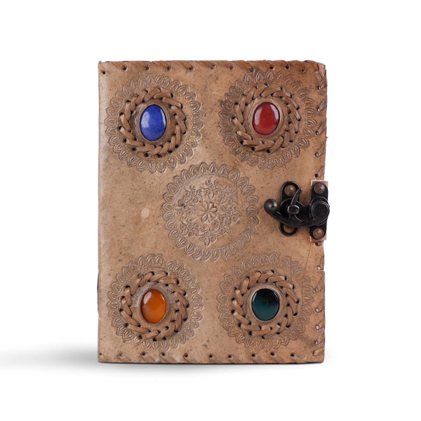 Handcrafted Vintage 4 Stone Leather Diary - The Tool Store