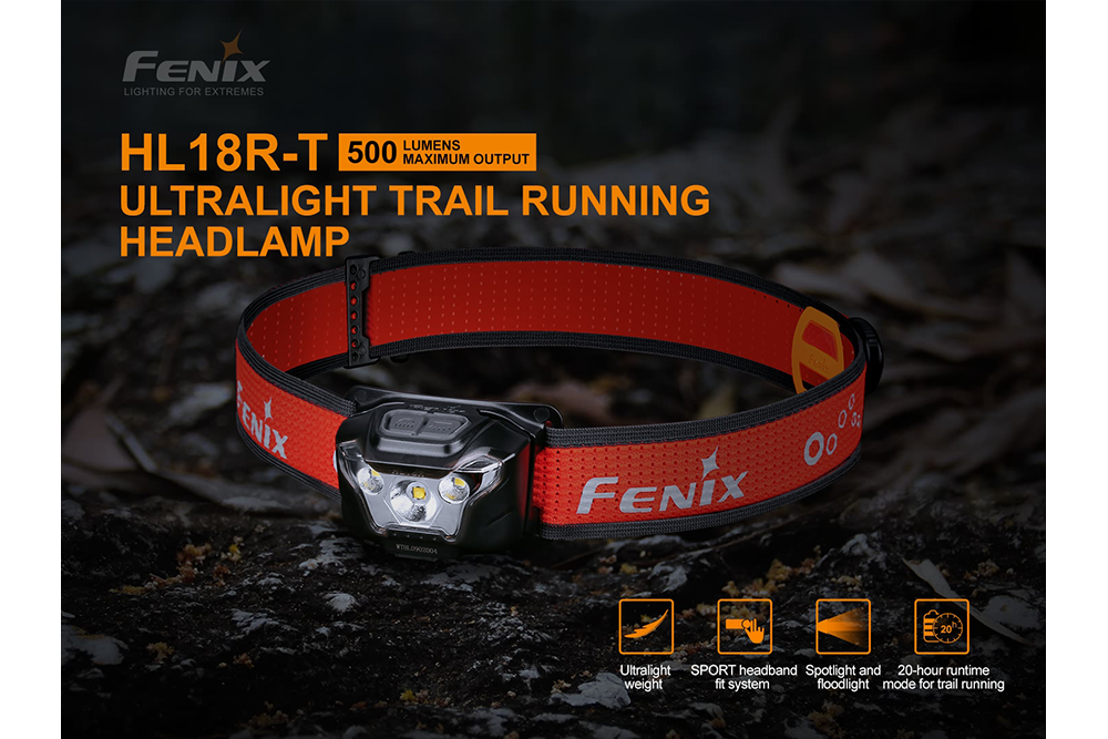 Fenix HL18R-T Lightweight Rechargeable LED Headlamp - 500 Lumens - The Tool Store