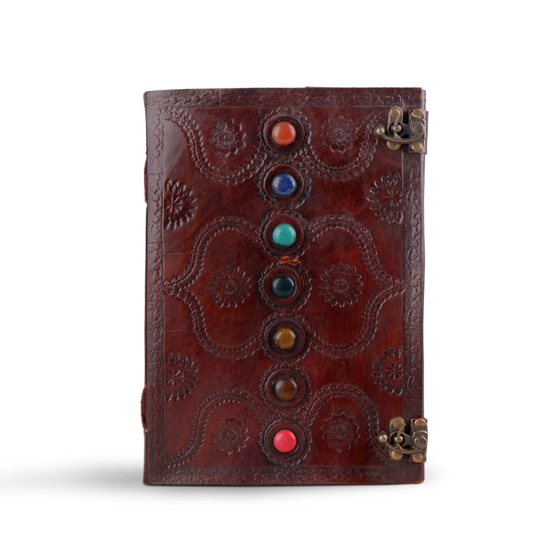 Dark Brown 7 Stones Leather Diary - The Tool Store