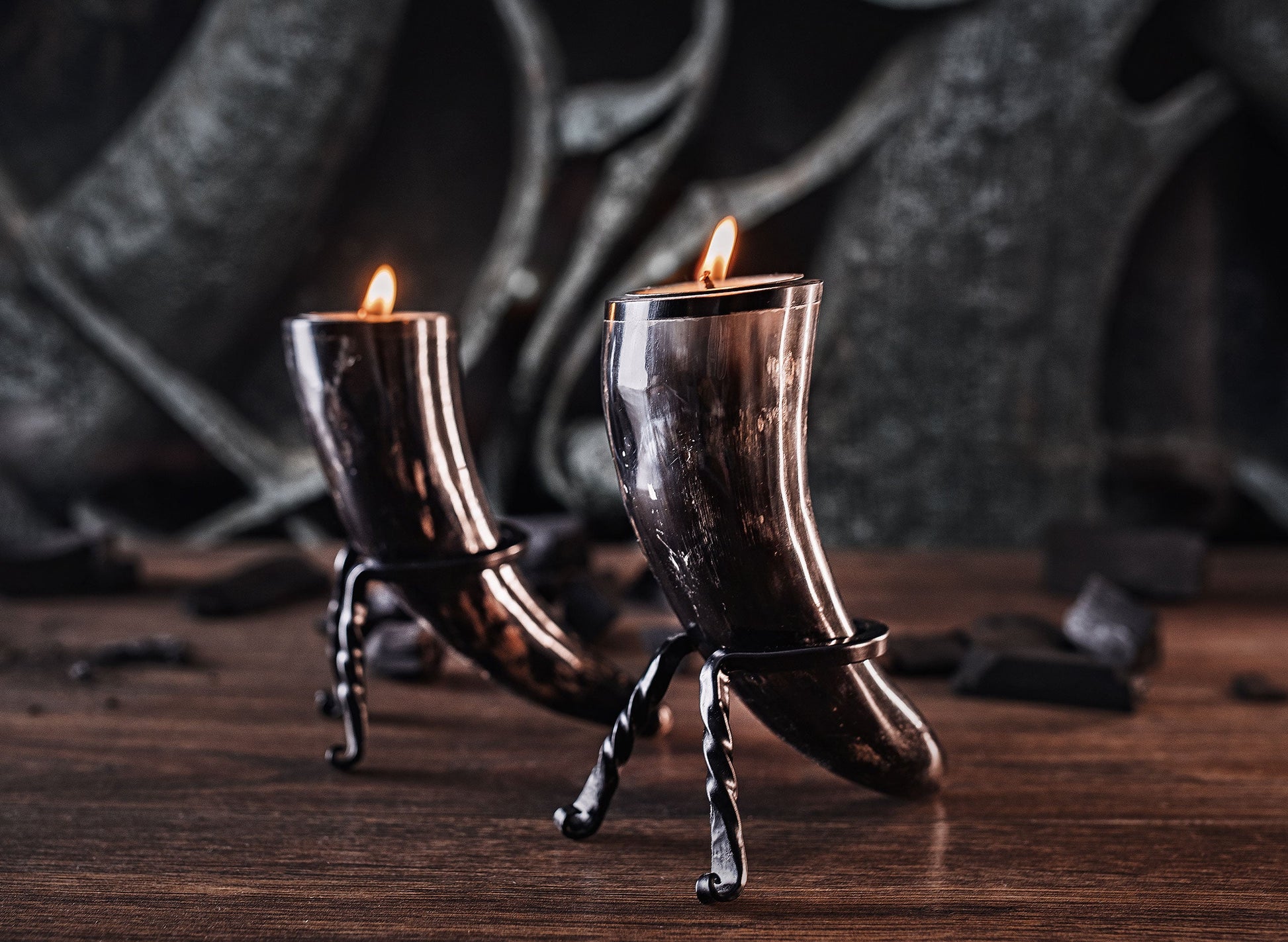 Tealight Candle Horn Set - The Tool Store