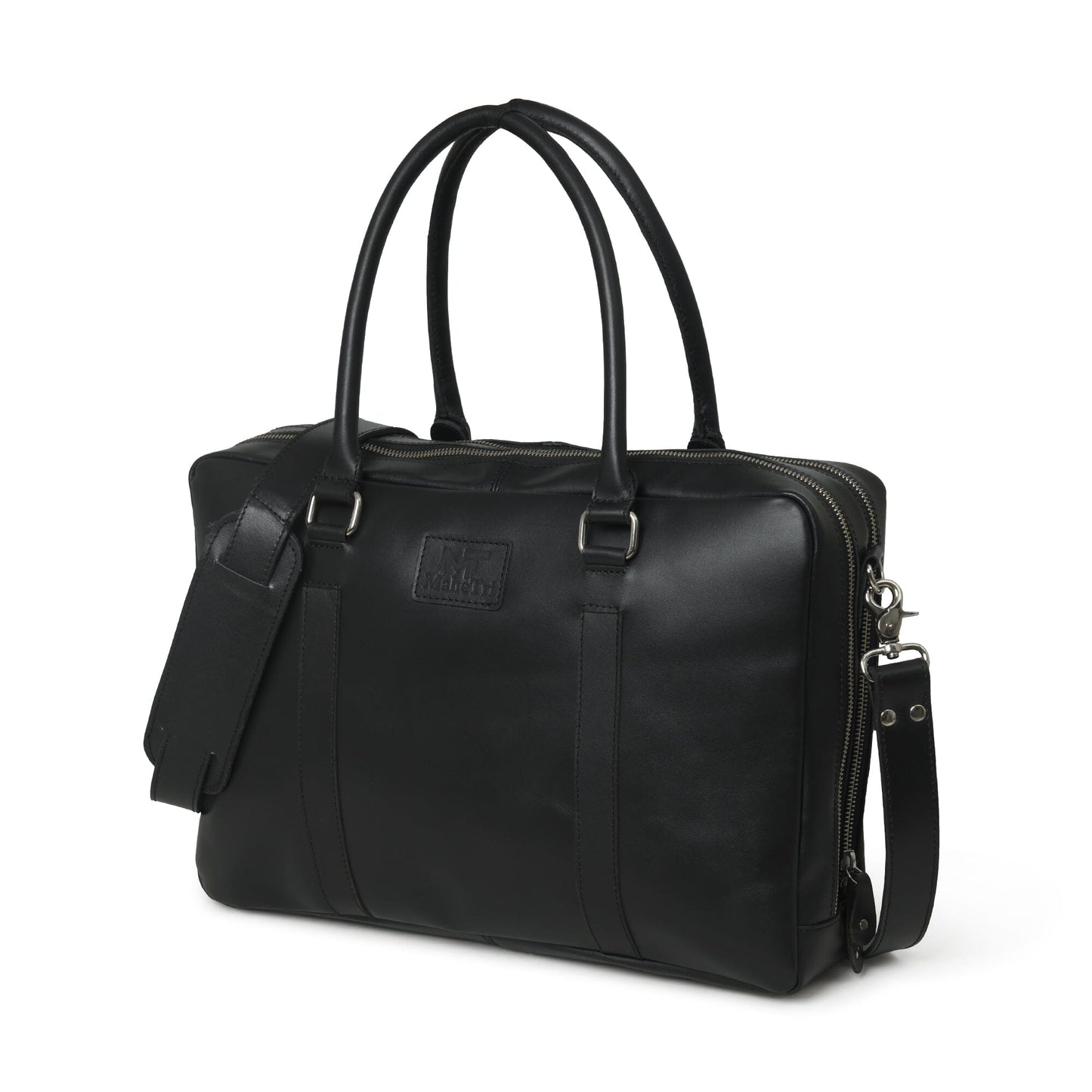 Dixon Black Buffalo Leather Laptop Briefcase - The Tool Store