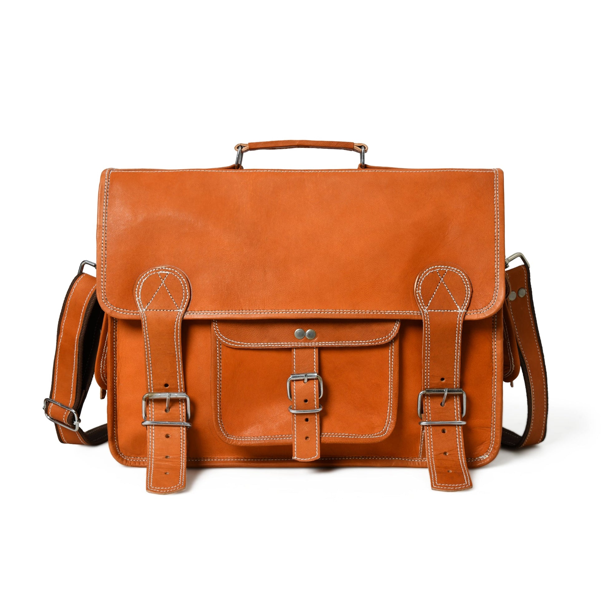 Ginger Grip Leather Briefcase - The Tool Store