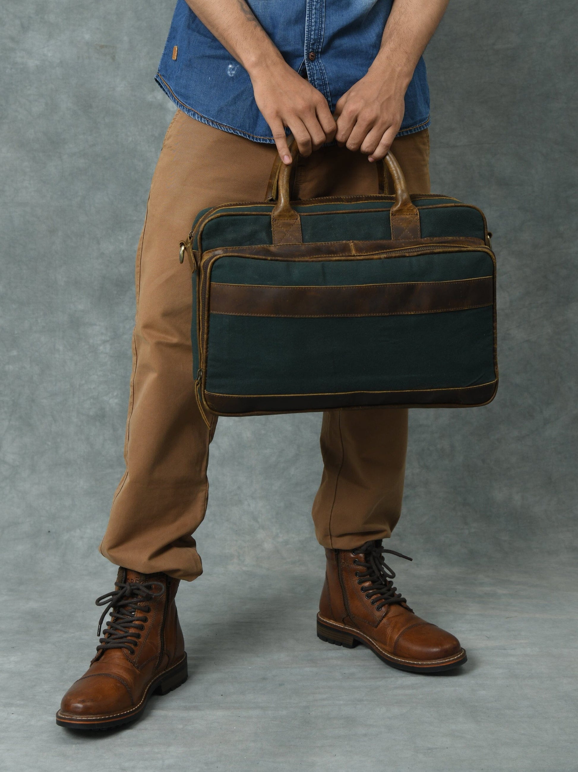Canvas Green Briefcase - The Tool Store