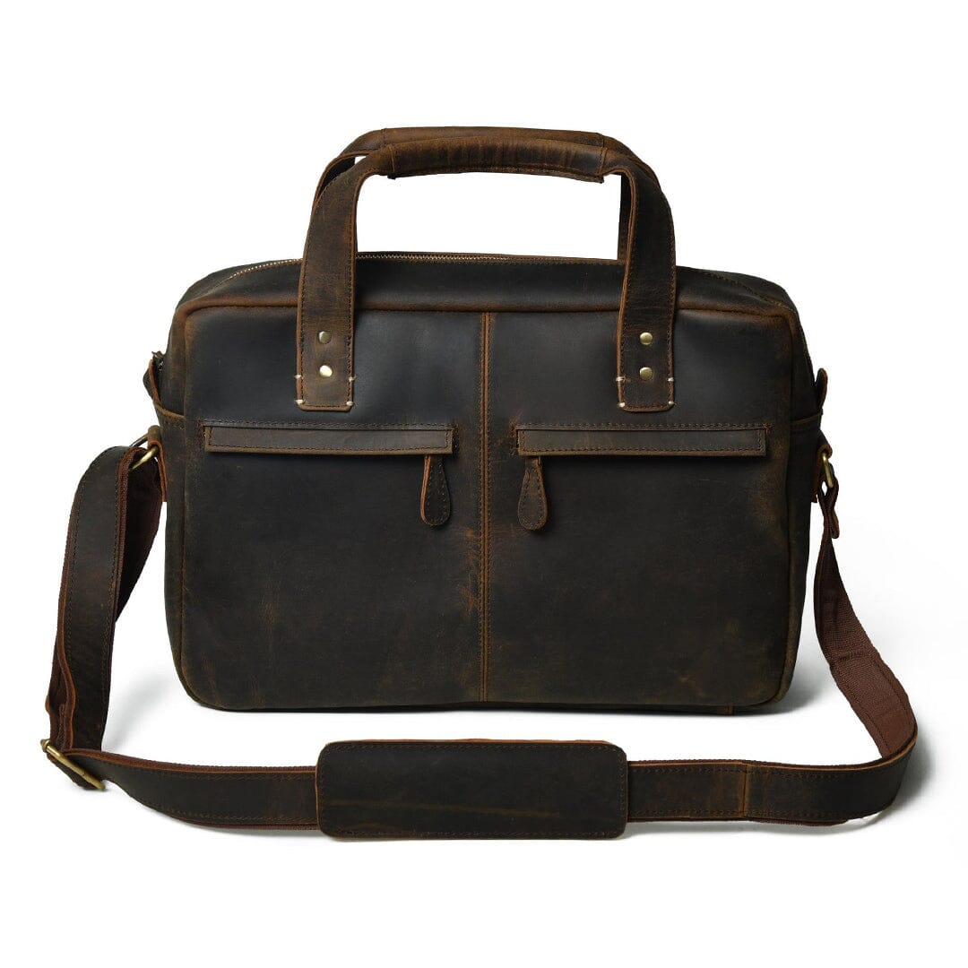 Perkins Handmade Buffalo Leather Office Briefcase - The Tool Store