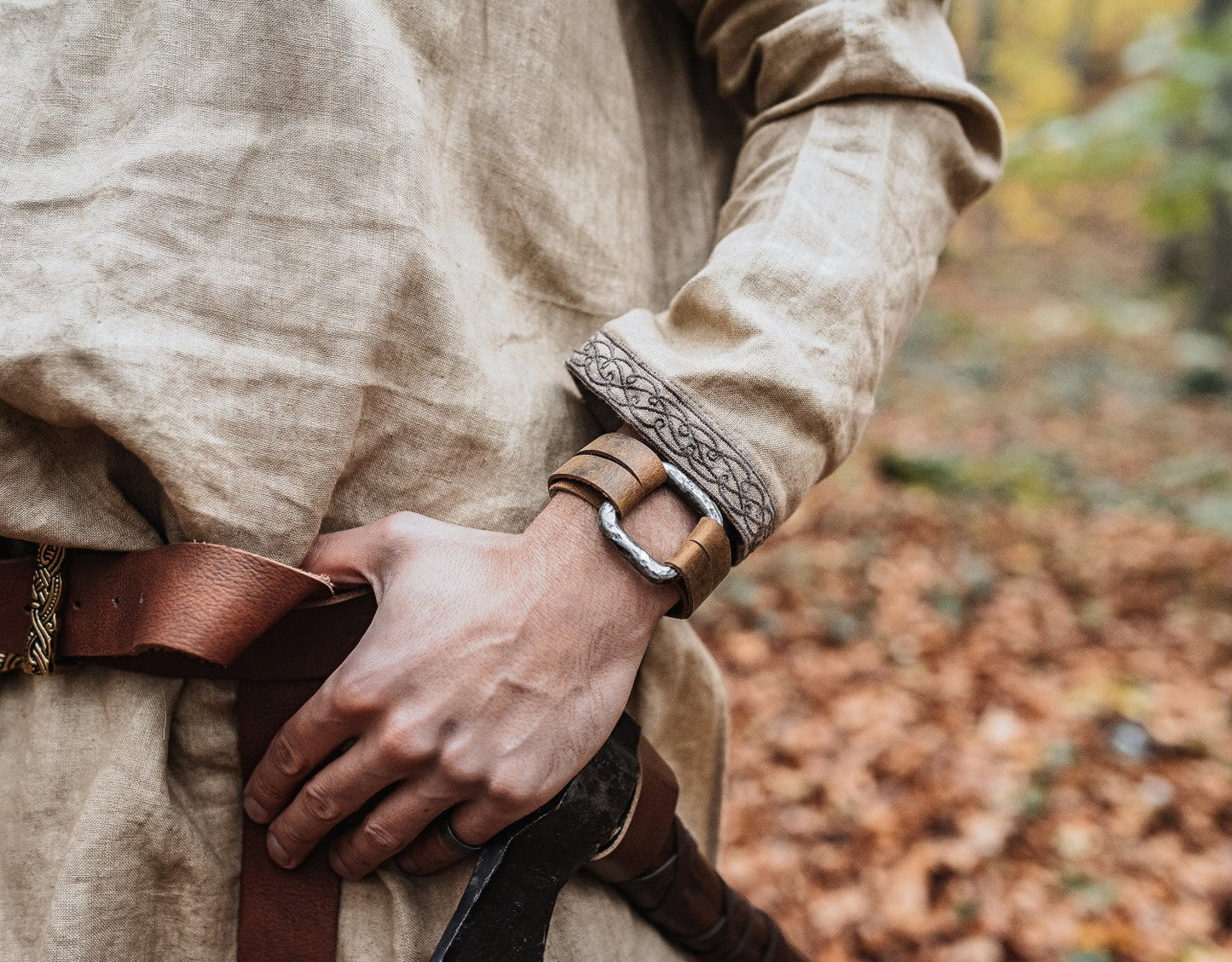 Iron Bracelet with Leather Strap - The Tool Store