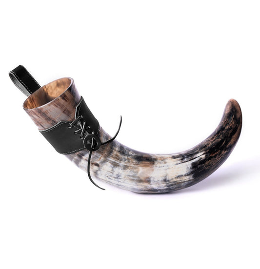 Drinking Horn with Leather Holster | "The Journeyman" - The Tool Store