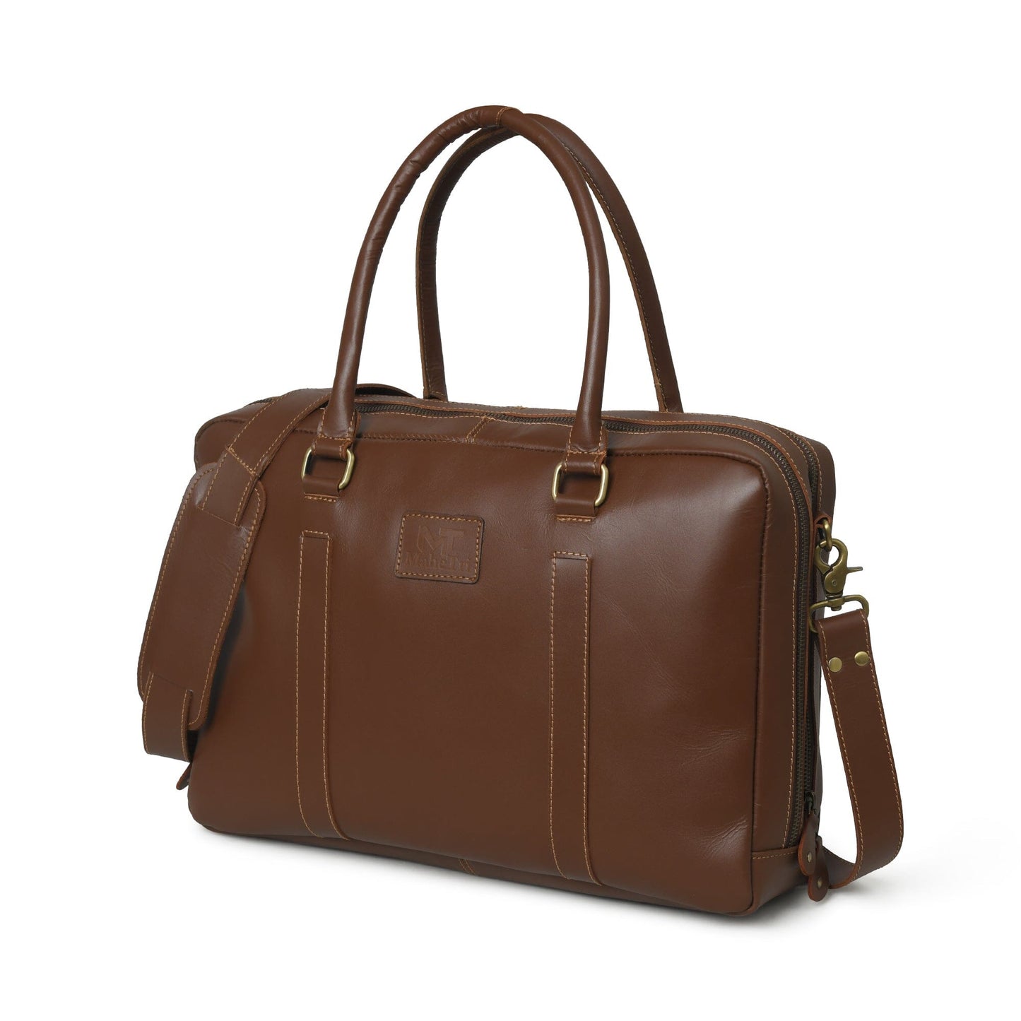 Dixon Brown Buffalo Leather Laptop Office Briefcase - The Tool Store